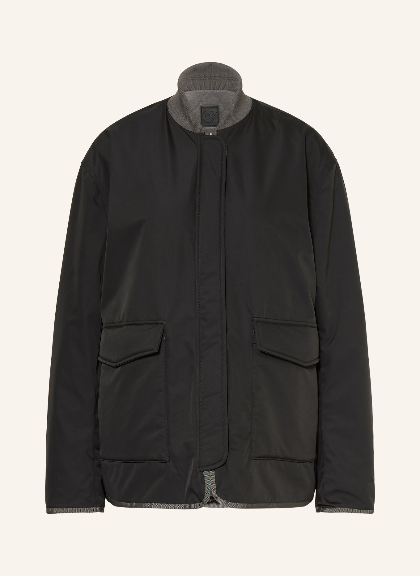 OPUS HEVON Reversible Quilted Jacket: DARK GRAY / GRAY