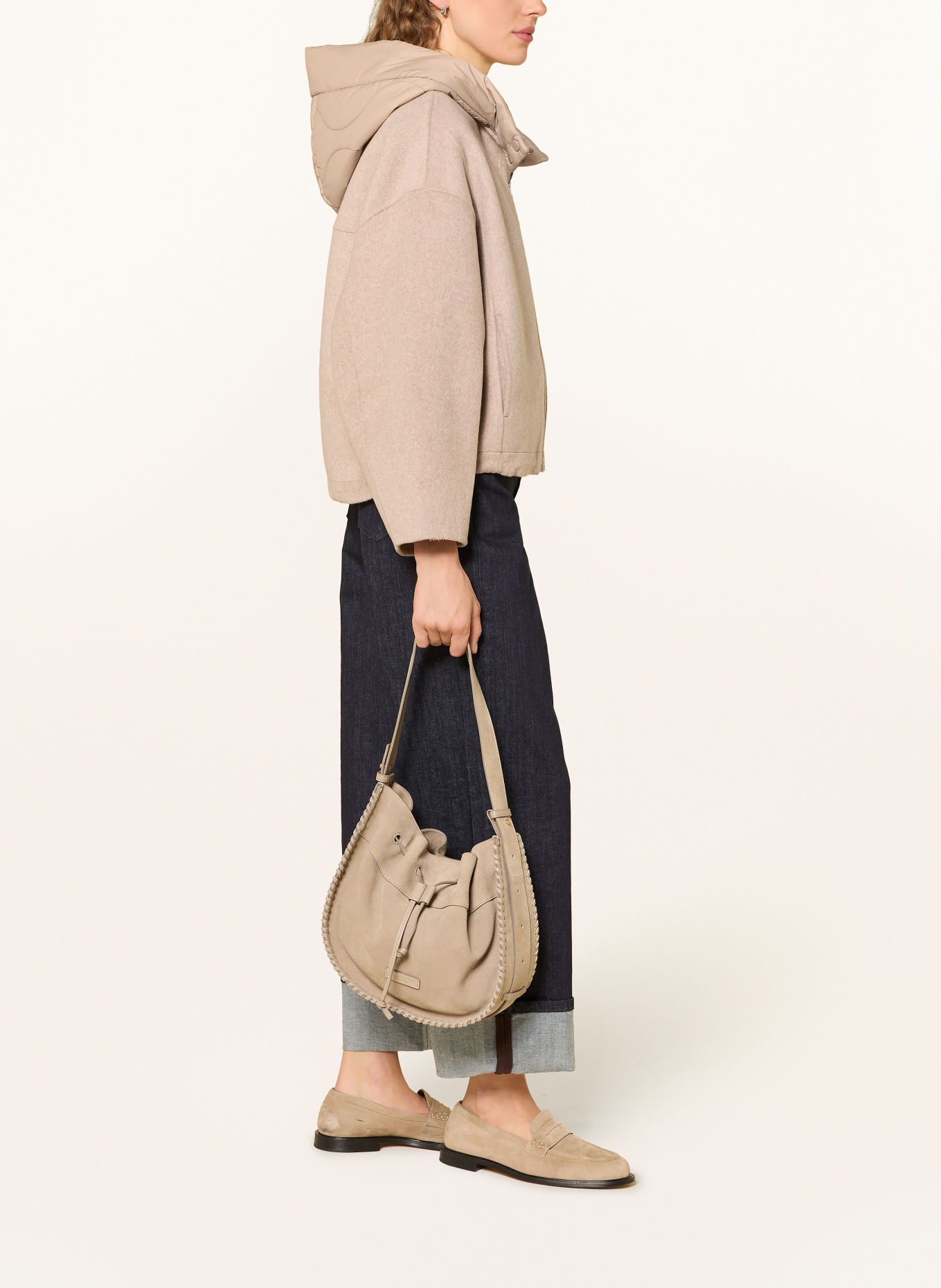 OPUS Blouson met afneembare capuchon: BEIGE