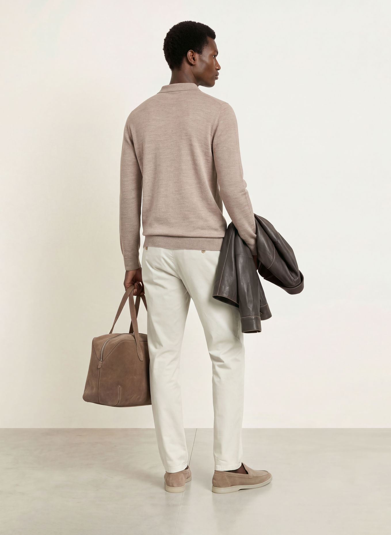 PAUL Knit polo shirt: LIGHT BROWN