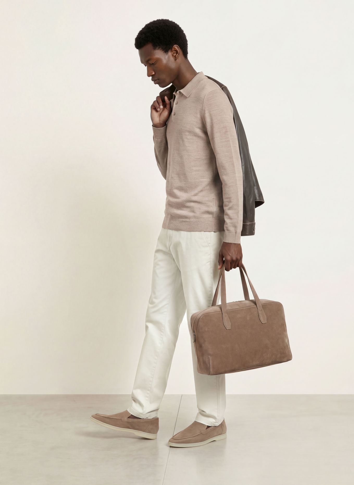 PAUL Knit polo shirt: LIGHT BROWN