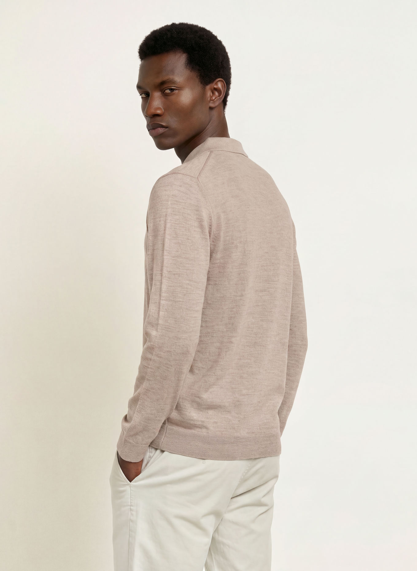 PAUL Knit polo shirt: LIGHT BROWN
