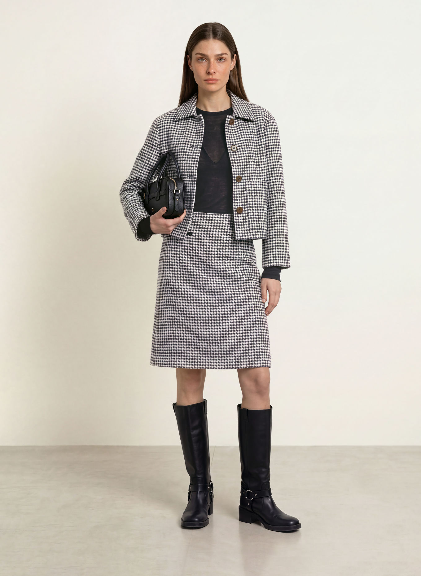 pamela henson Rok PHHALLA: BEIGE / DONKERBLAUW / ZWART