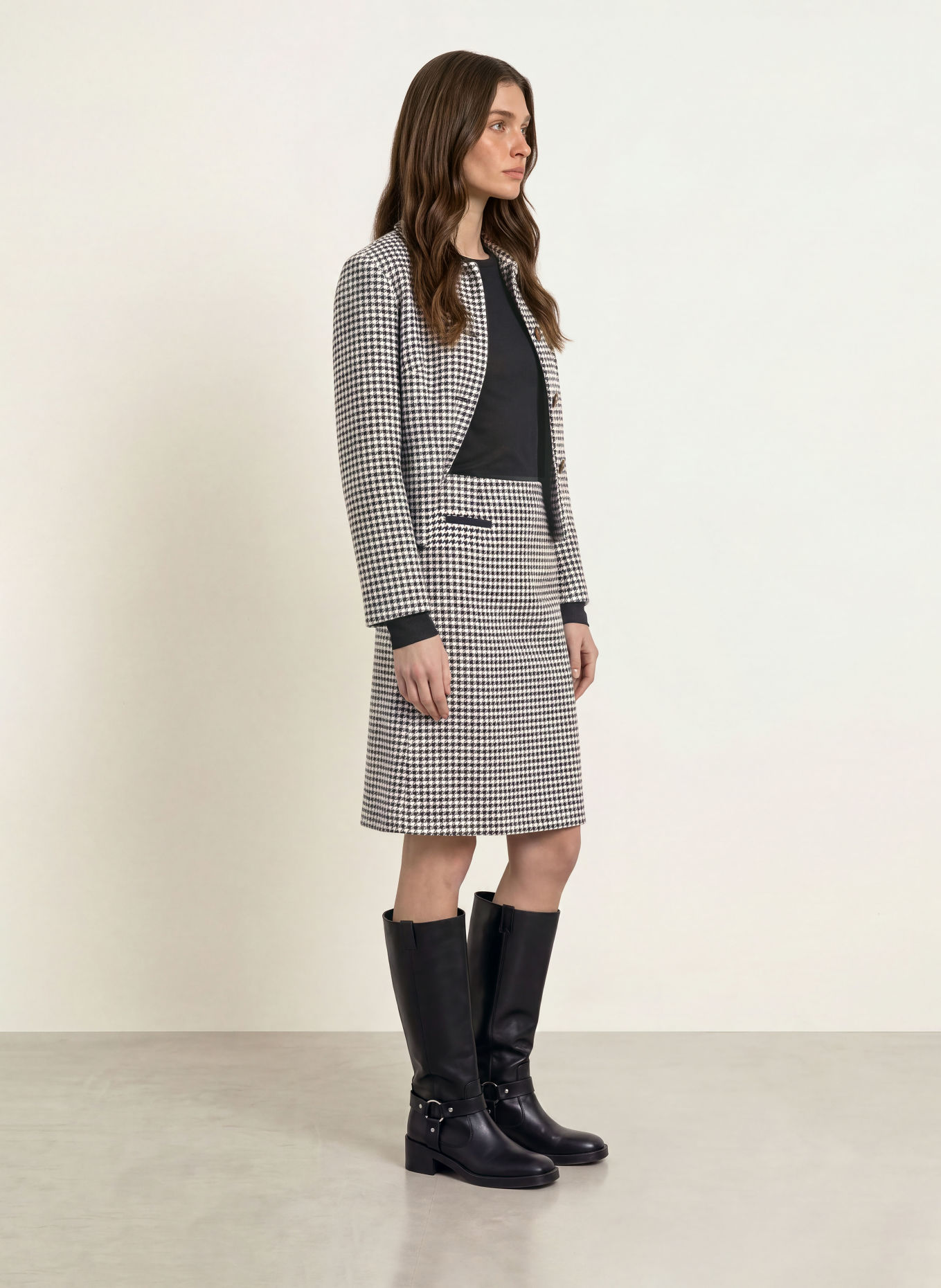 pamela henson Rok PHHALLA: BEIGE / DONKERBLAUW / ZWART
