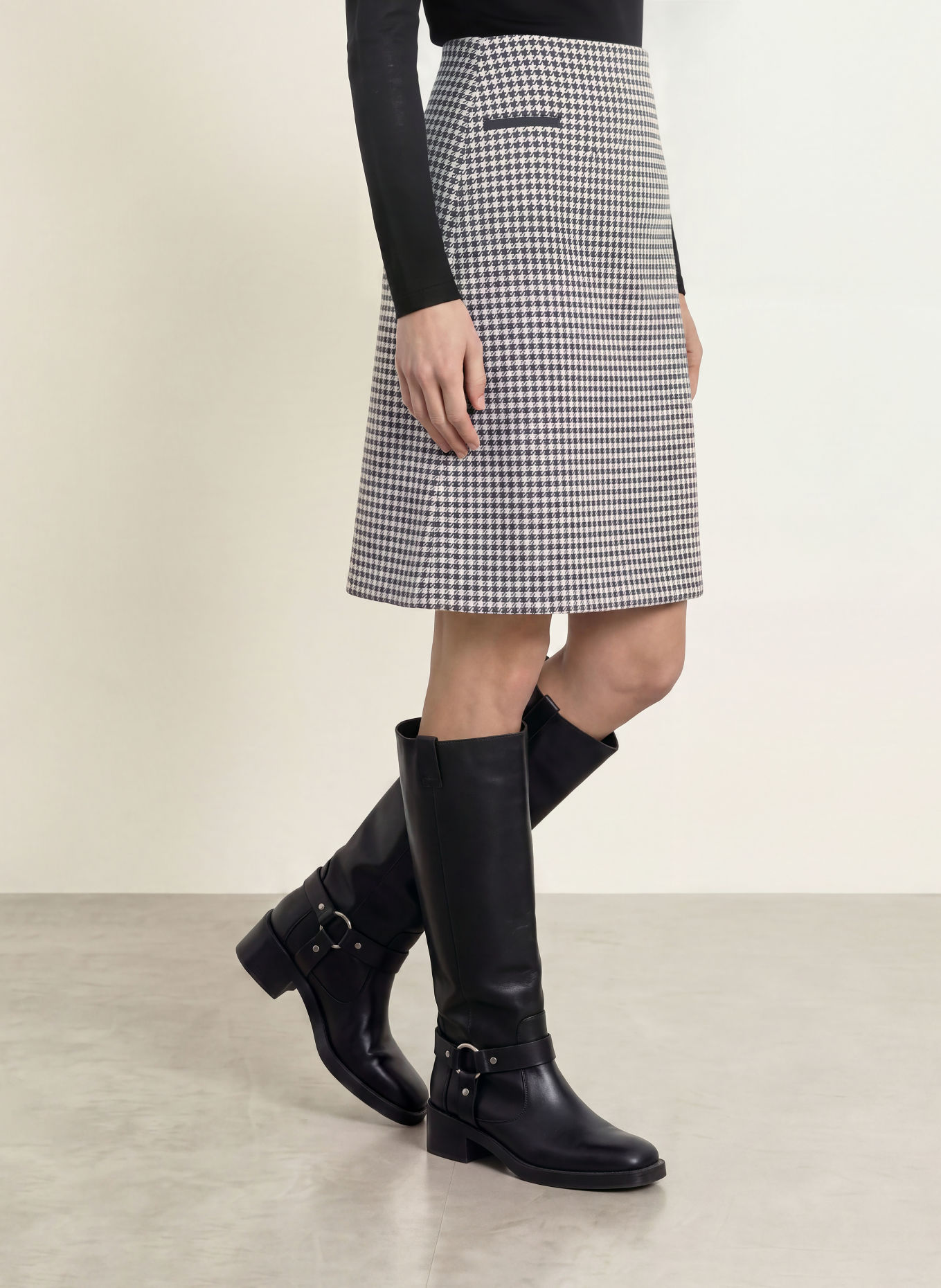 pamela henson Rok PHHALLA: BEIGE / DONKERBLAUW / ZWART