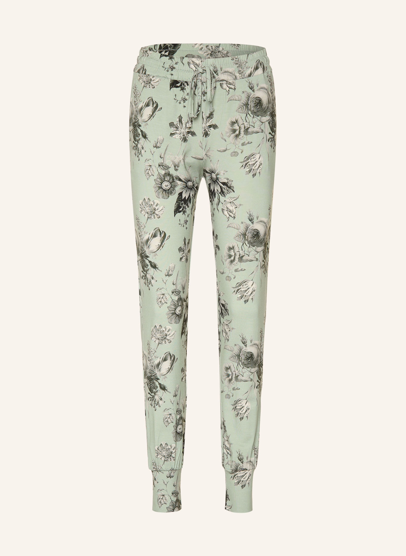 ESSENZA Pyjamabroek JULES FLOREAN van jersey: MINT / WIT