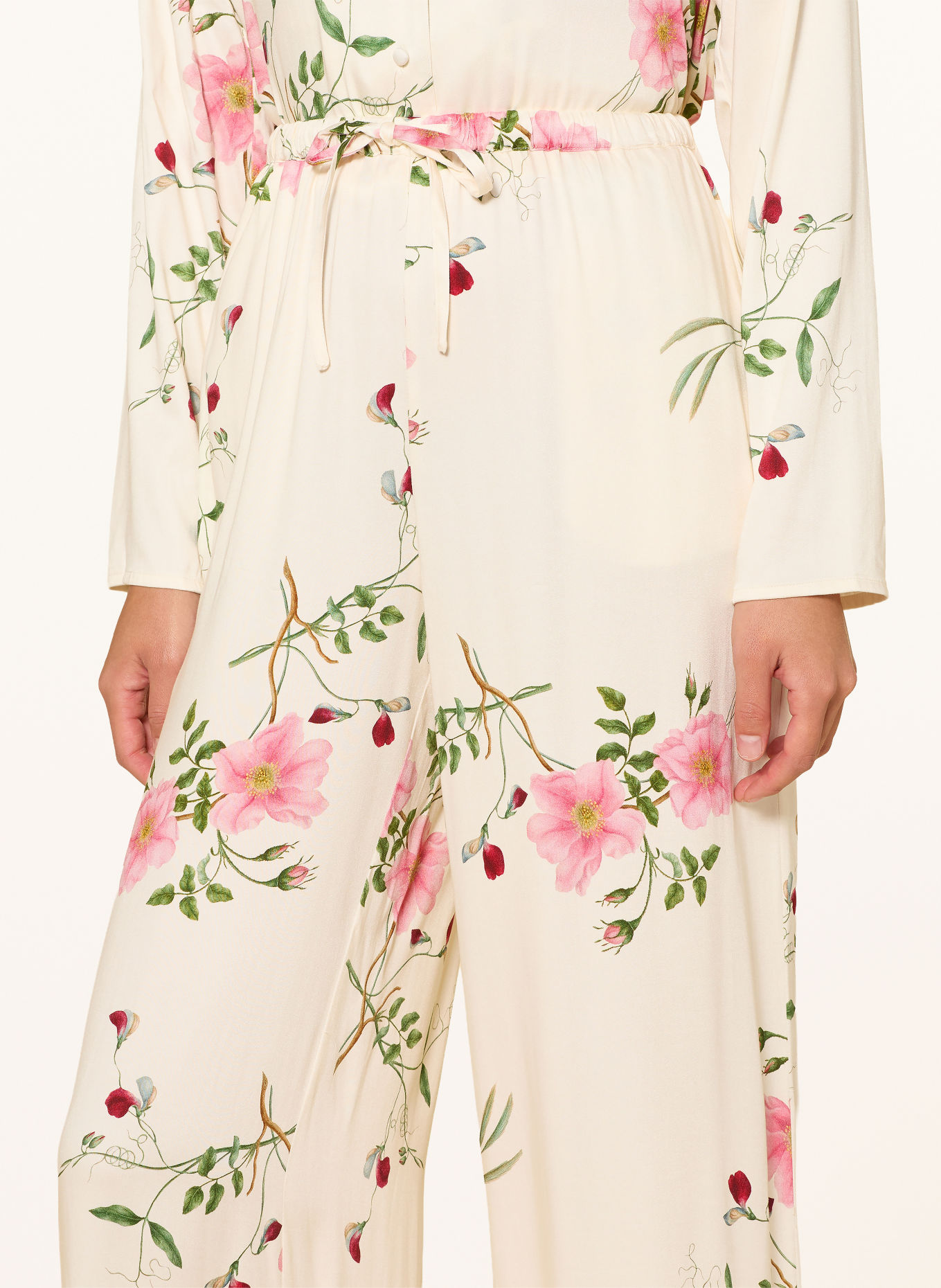 ESSENZA Pyjamabroek IDA MAREN: CRÈME / ROZE / GROEN