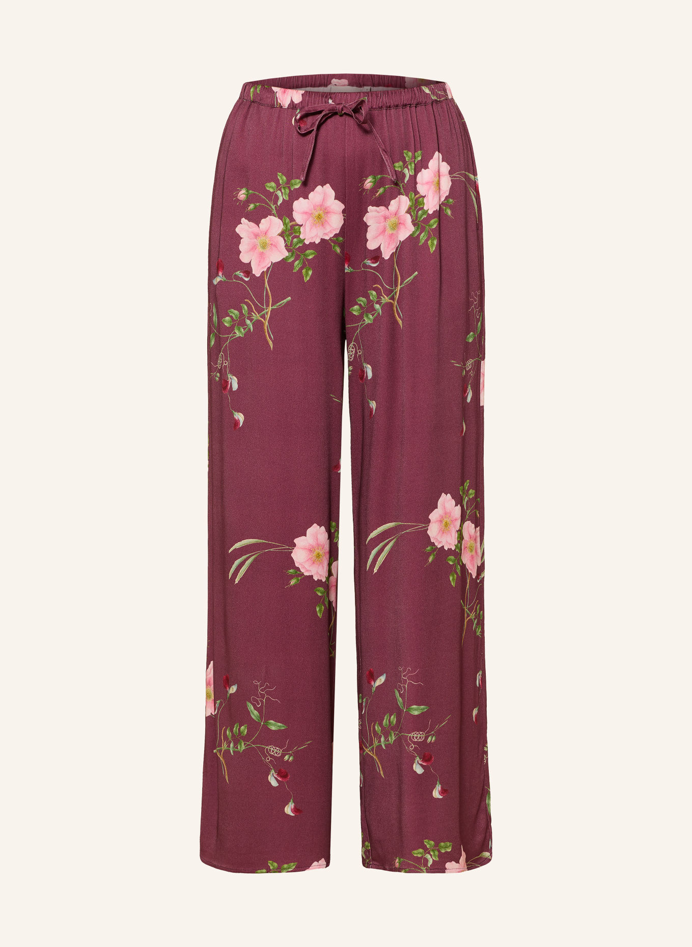 ESSENZA Pyjamabroek IDA MAREN: DONKERROOD / ROZE / GROEN