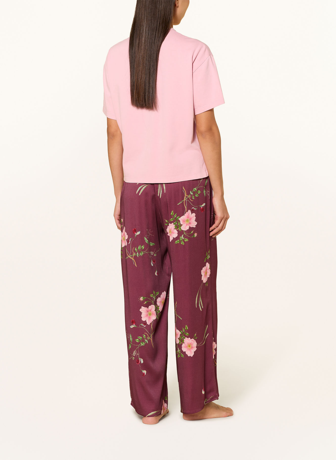 ESSENZA Pyjamabroek IDA MAREN: DONKERROOD / ROZE / GROEN