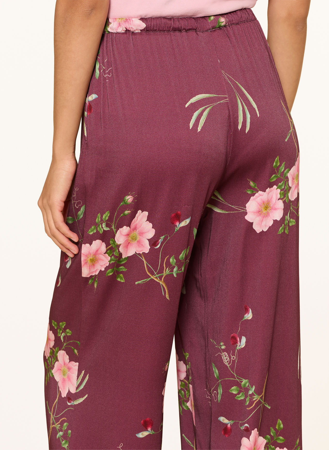 ESSENZA Pyjamabroek IDA MAREN: DONKERROOD / ROZE / GROEN