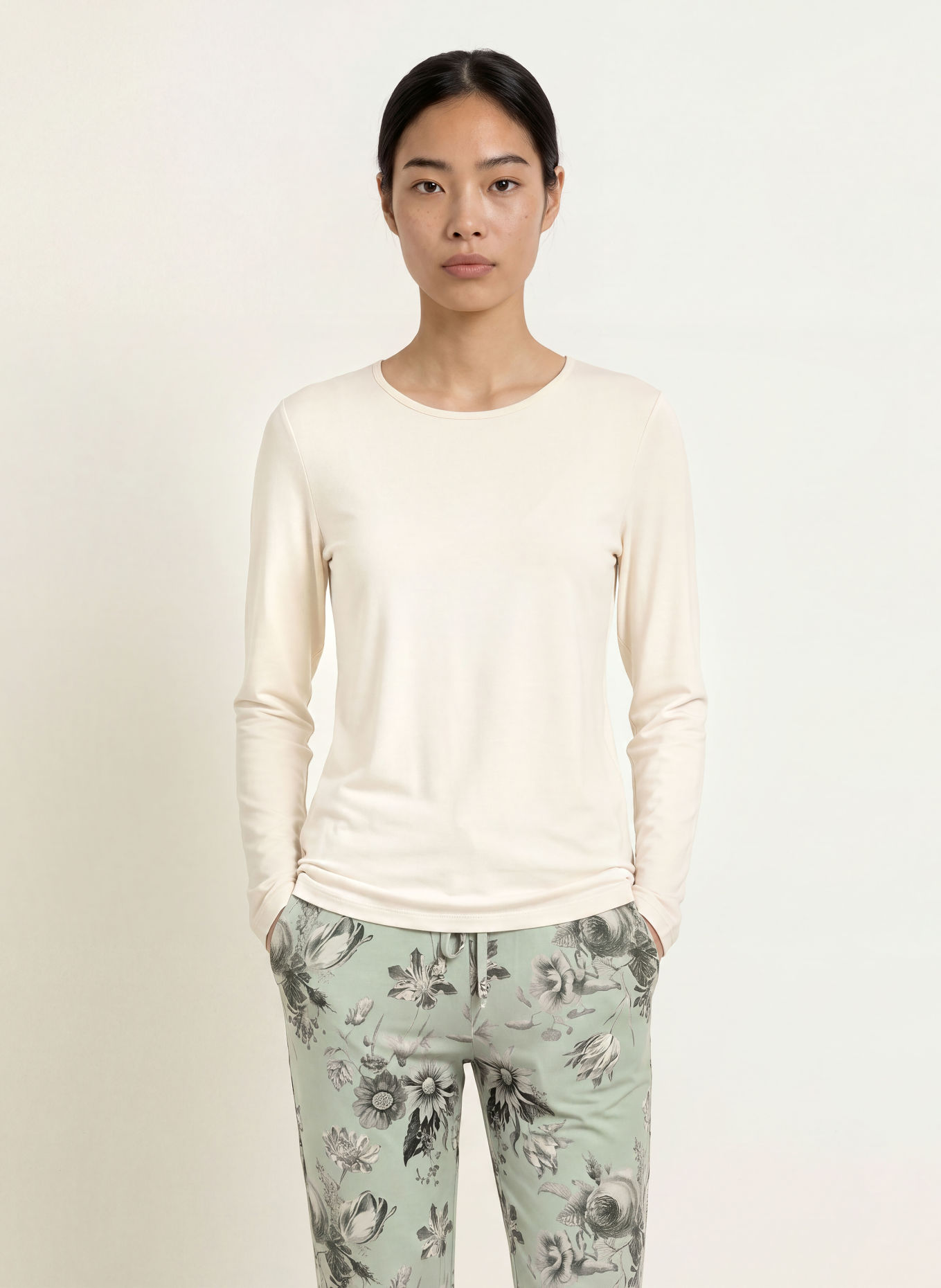 ESSENZA Haut de pyjama JULOT UNI: CRÈME