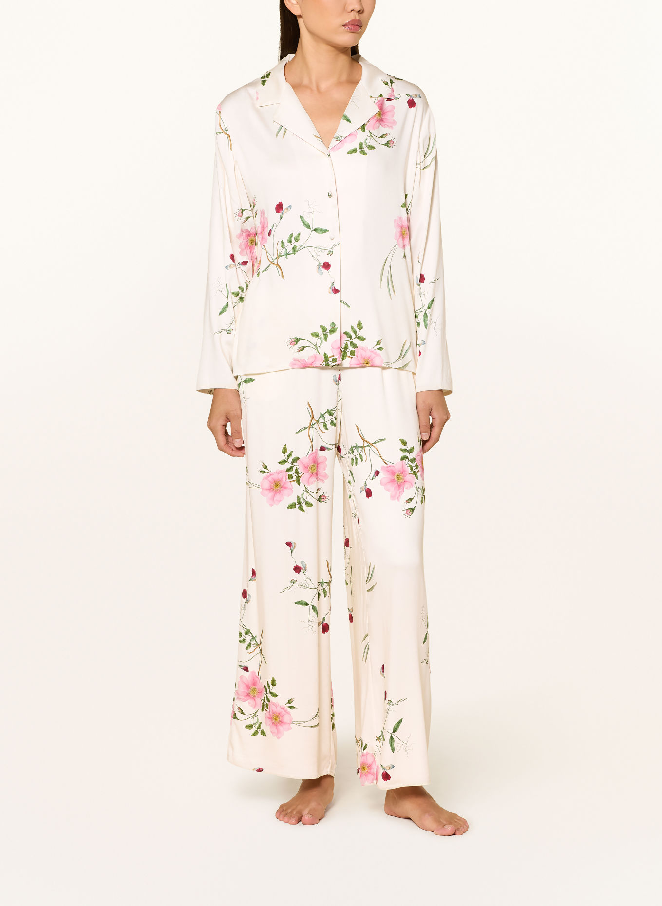 ESSENZA Haut de pyjama ELODIE MAREN: CRÈME / ROSE / VERT