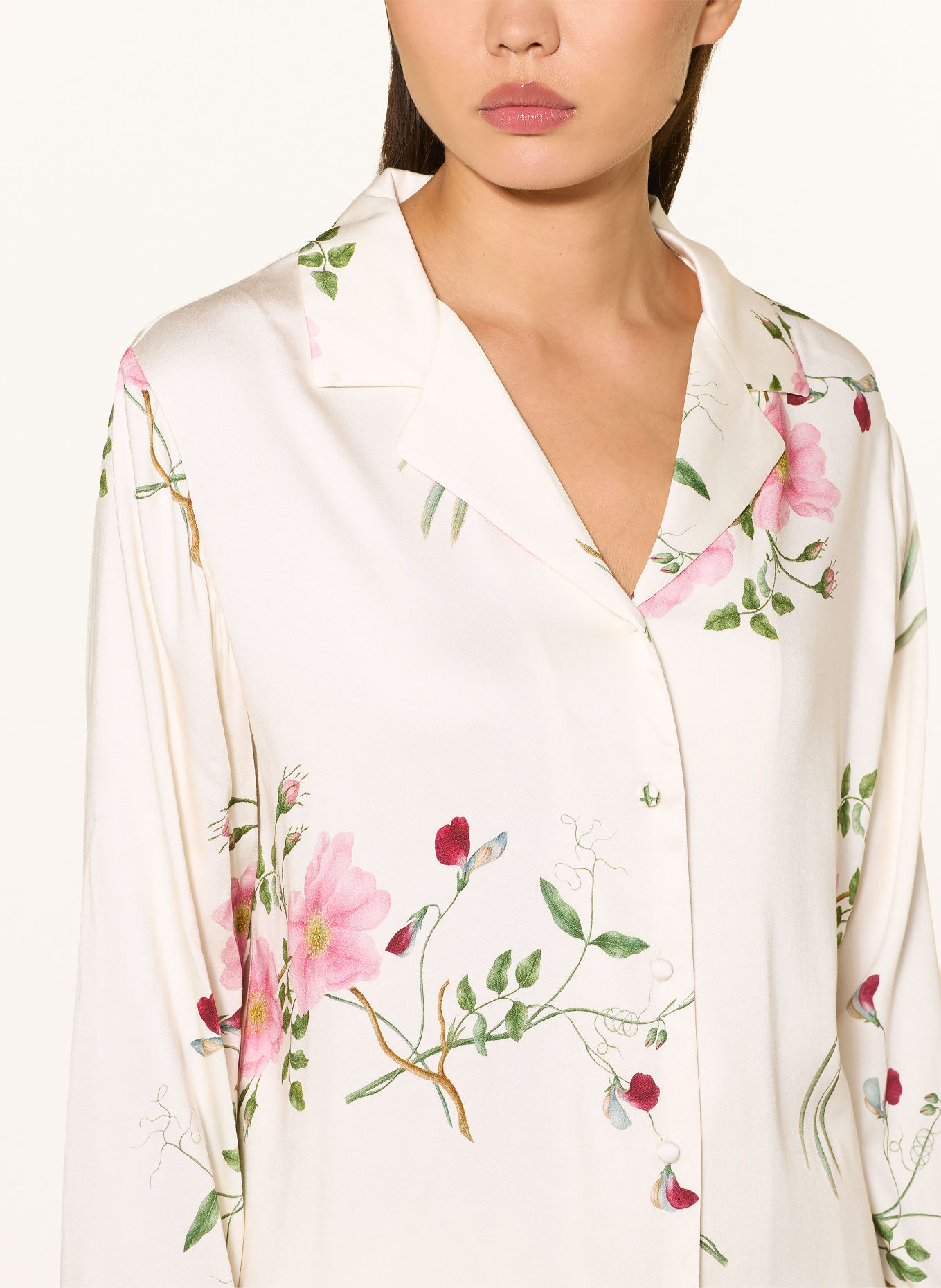 ESSENZA Haut de pyjama ELODIE MAREN: CRÈME / ROSE / VERT