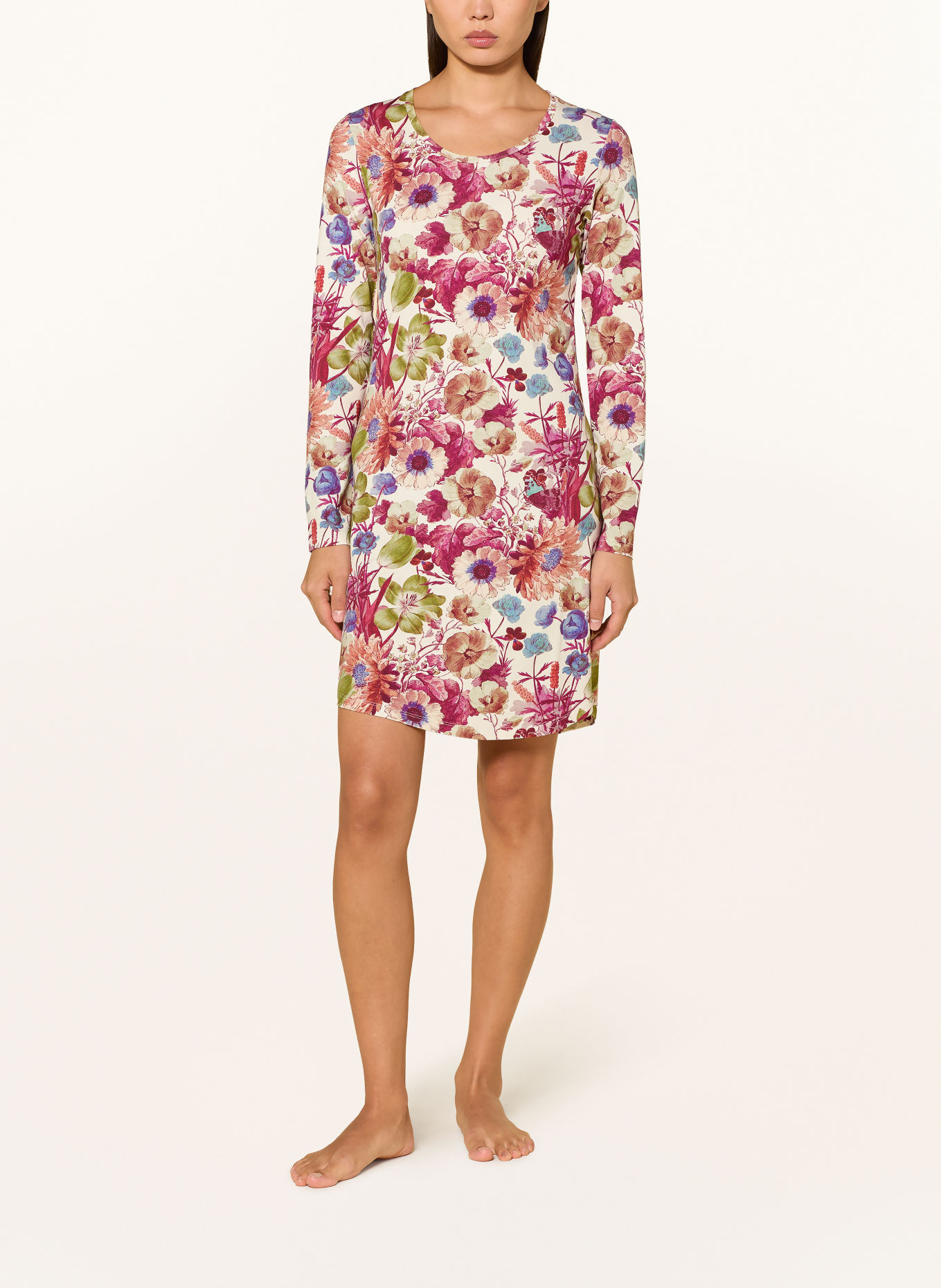 ESSENZA Chemise de nuit ELM VIOLESTA: CRÈME / FUCHSIA / VERT