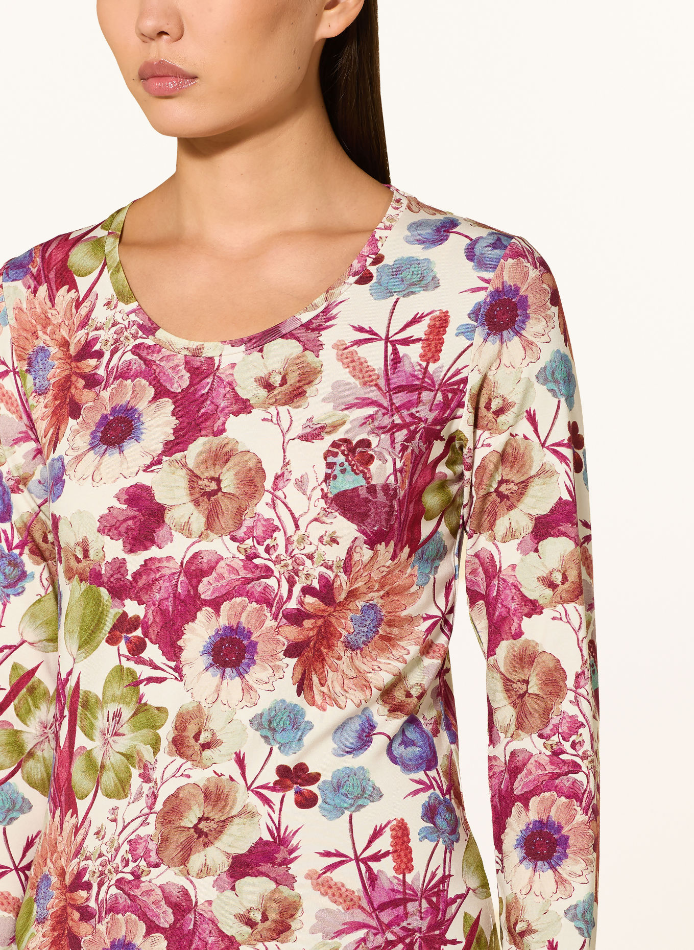 ESSENZA Chemise de nuit ELM VIOLESTA: CRÈME / FUCHSIA / VERT