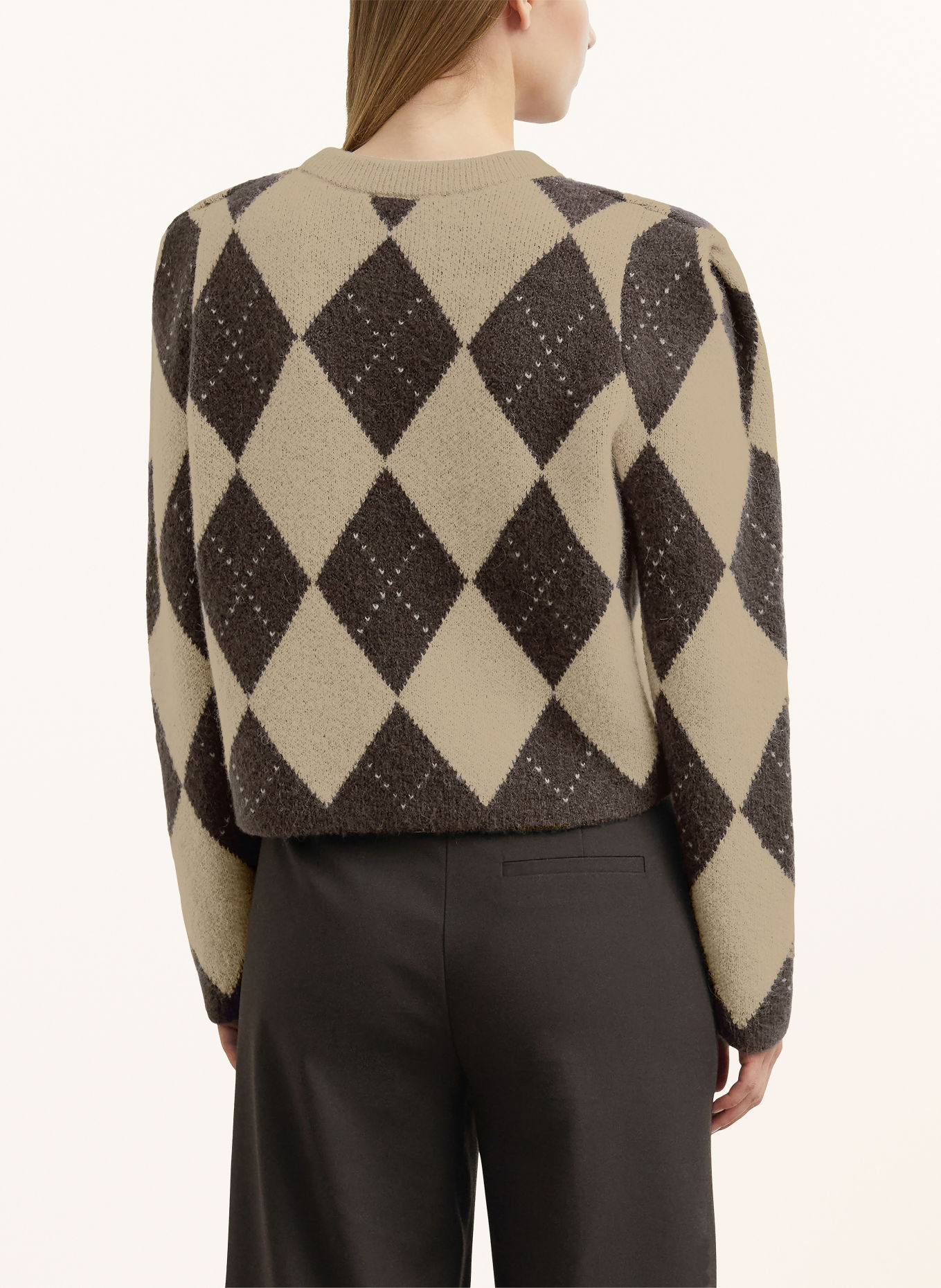 COMMA Pullover: DUNKELBRAUN / BEIGE