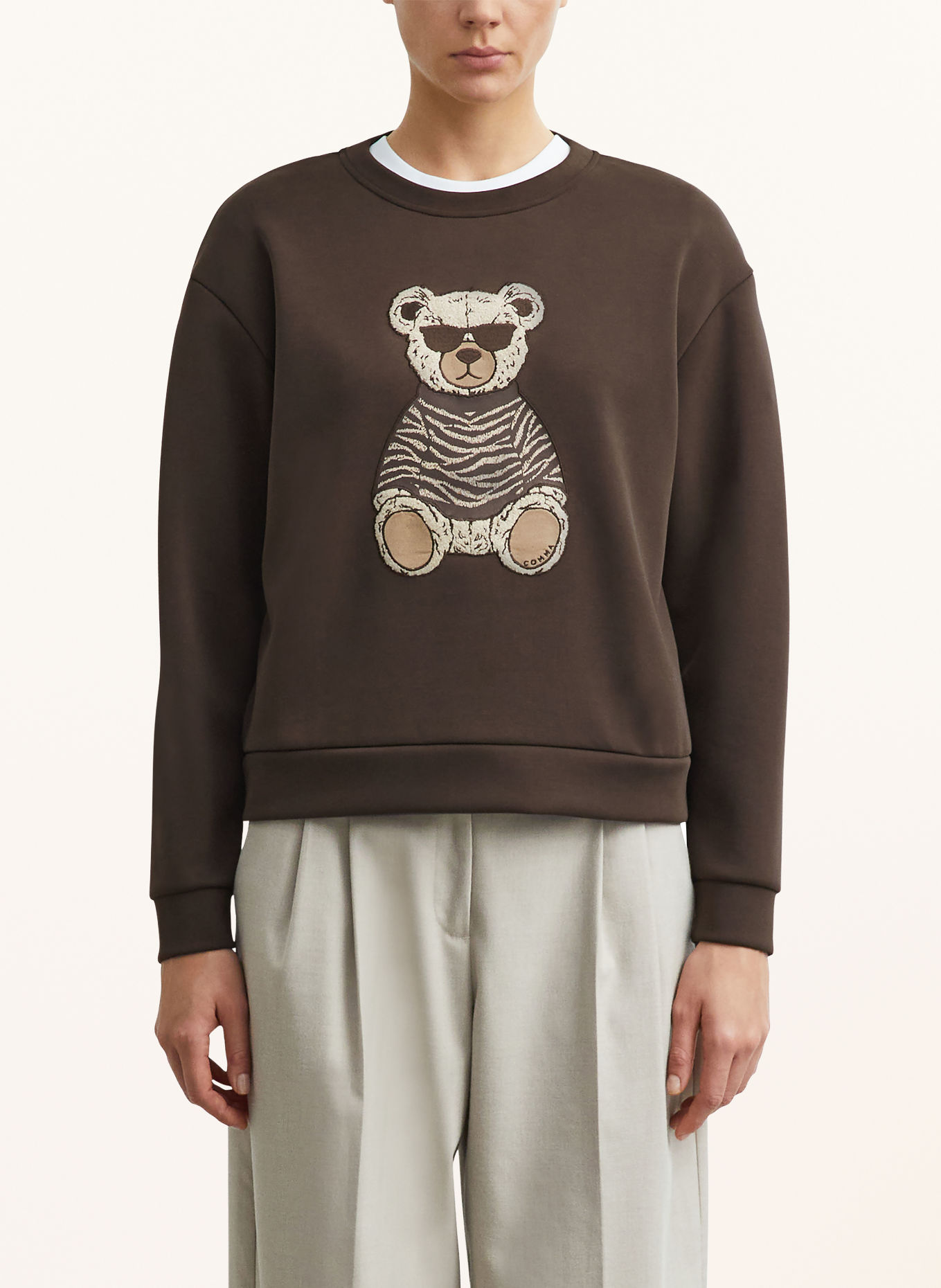 comma Sweatshirt: DUNKELBRAUN