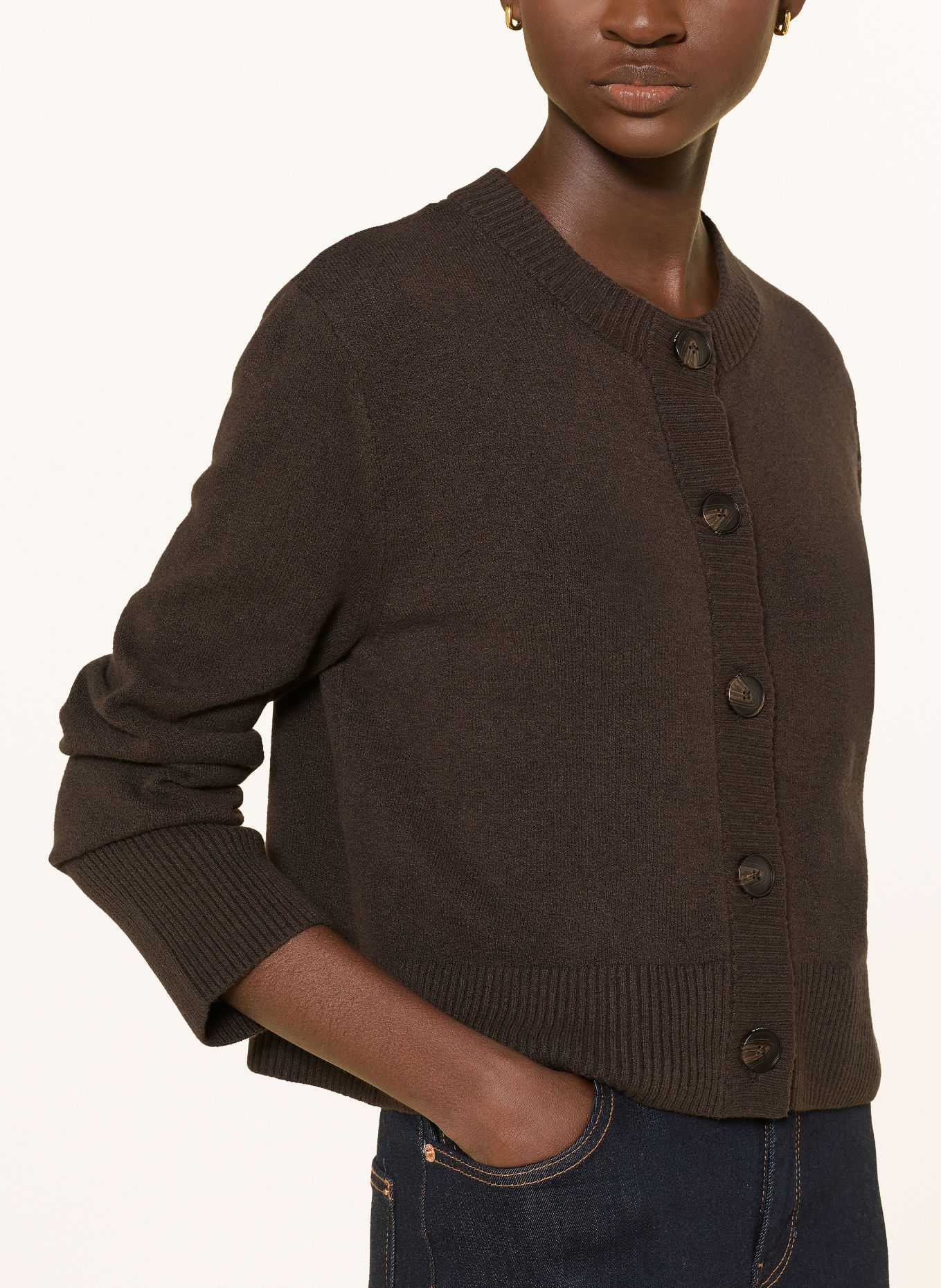 COMMA Strickjacke: DUNKELBRAUN