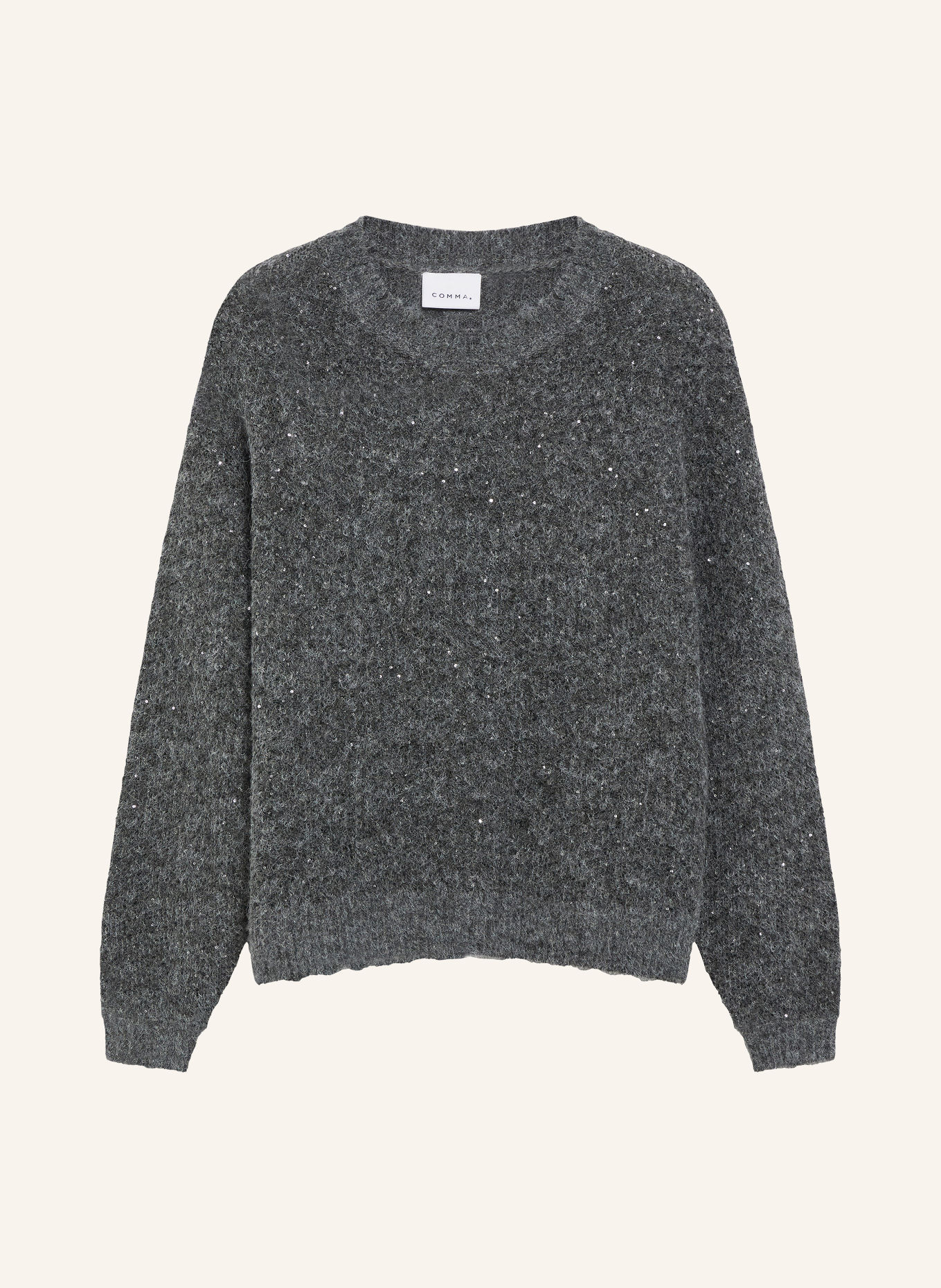 COMMA Sequin Sweater: DARK GRAY