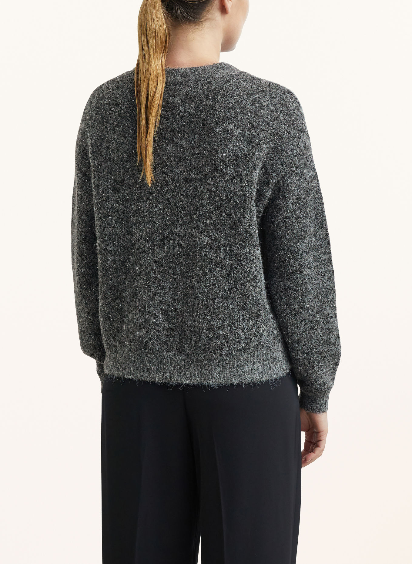 COMMA Sequin Sweater: DARK GRAY
