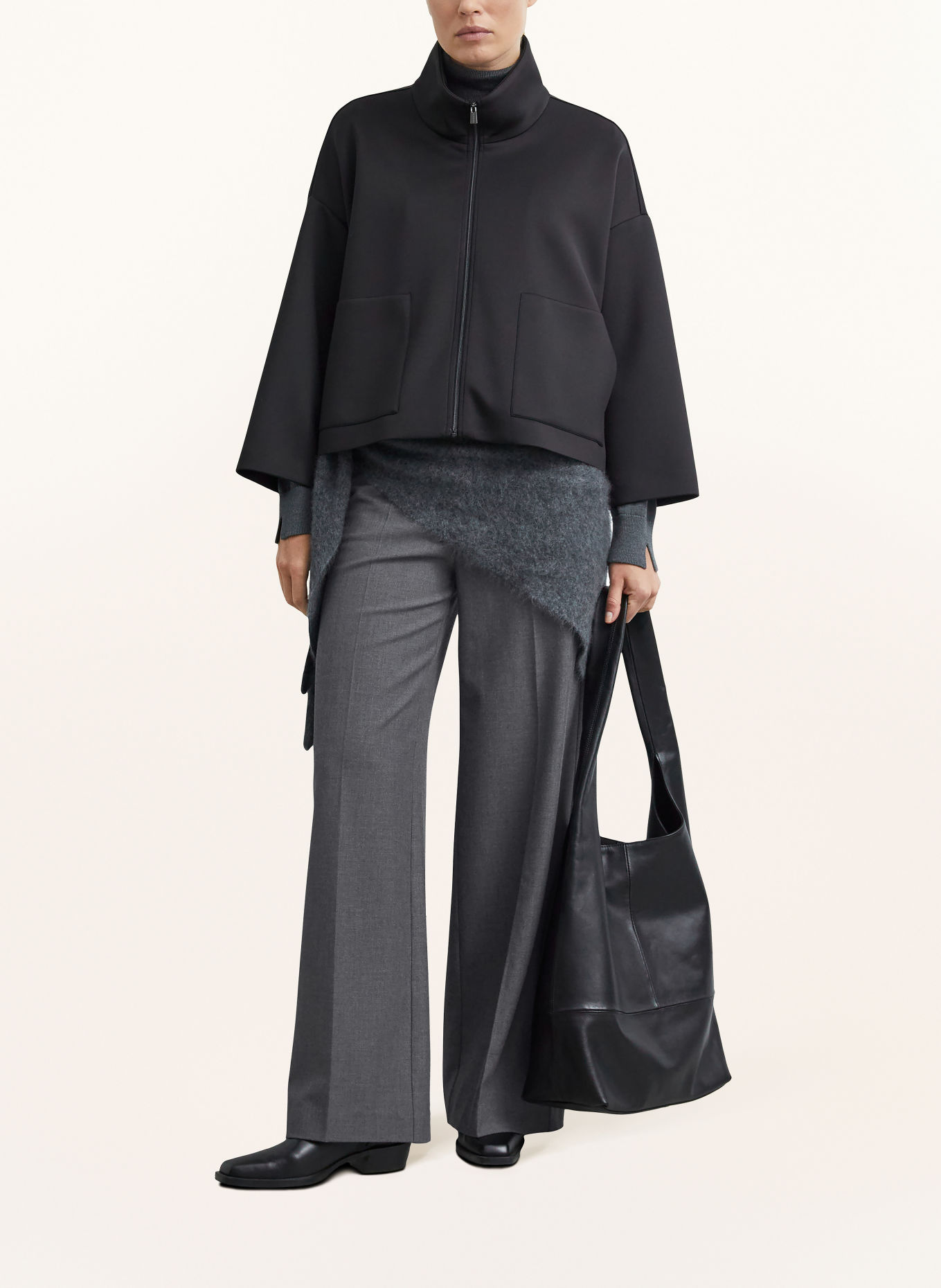 COMMA Wide-leg trousers: GRAY