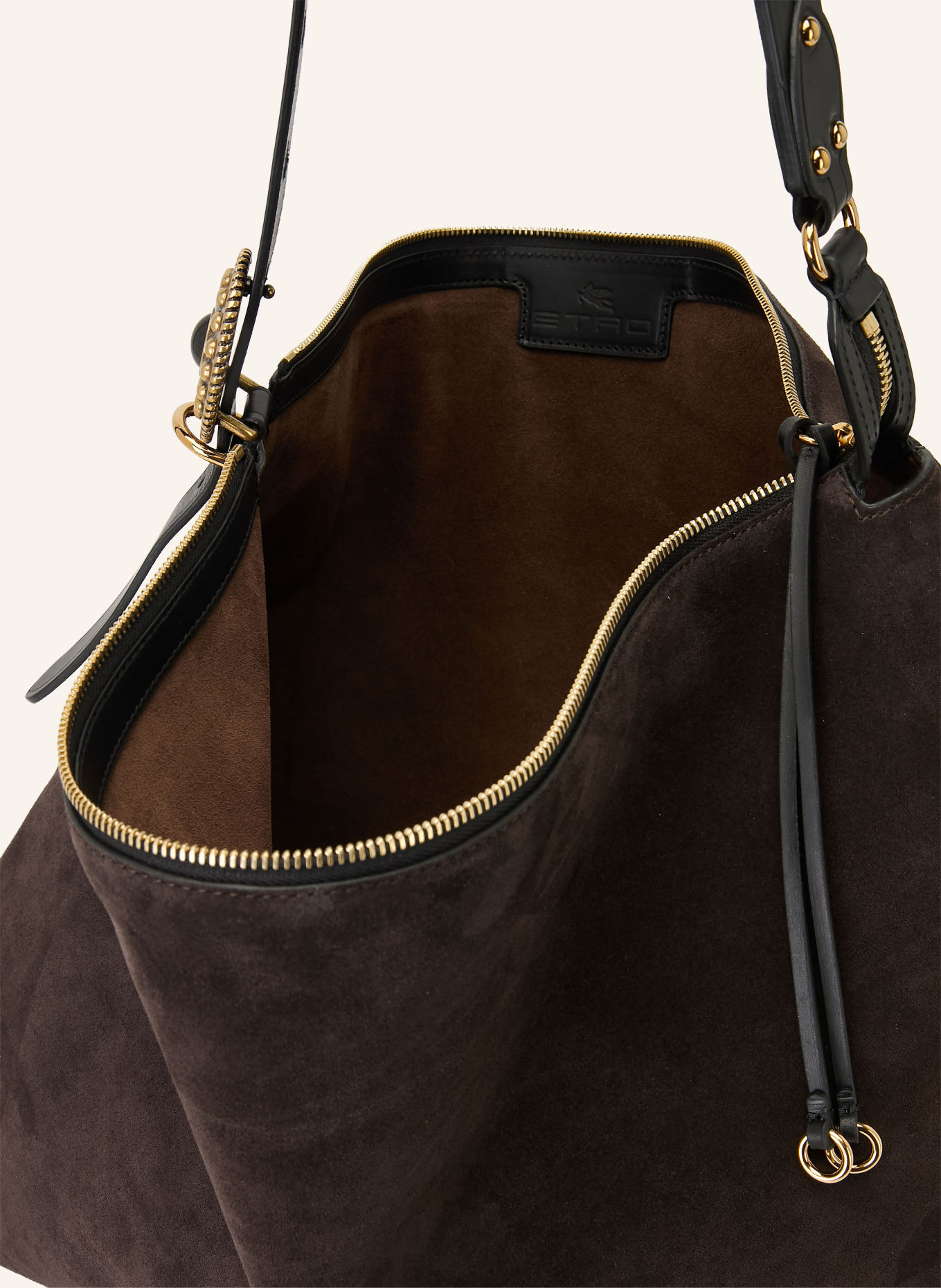 ETRO Schultertasche: DUNKELBRAUN / GOLD