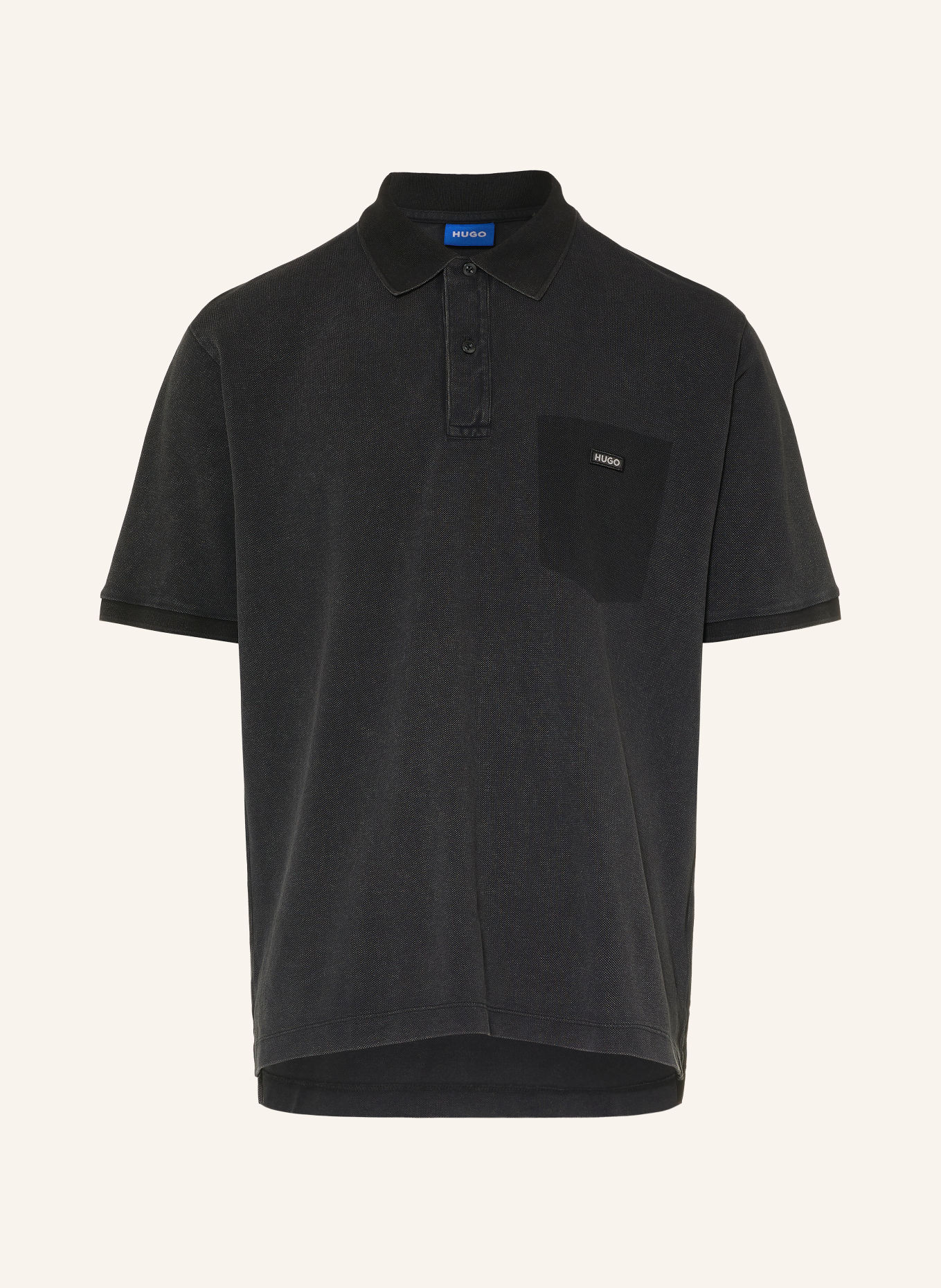 HUGO Piqué-poloshirt NEMIN: ZWART