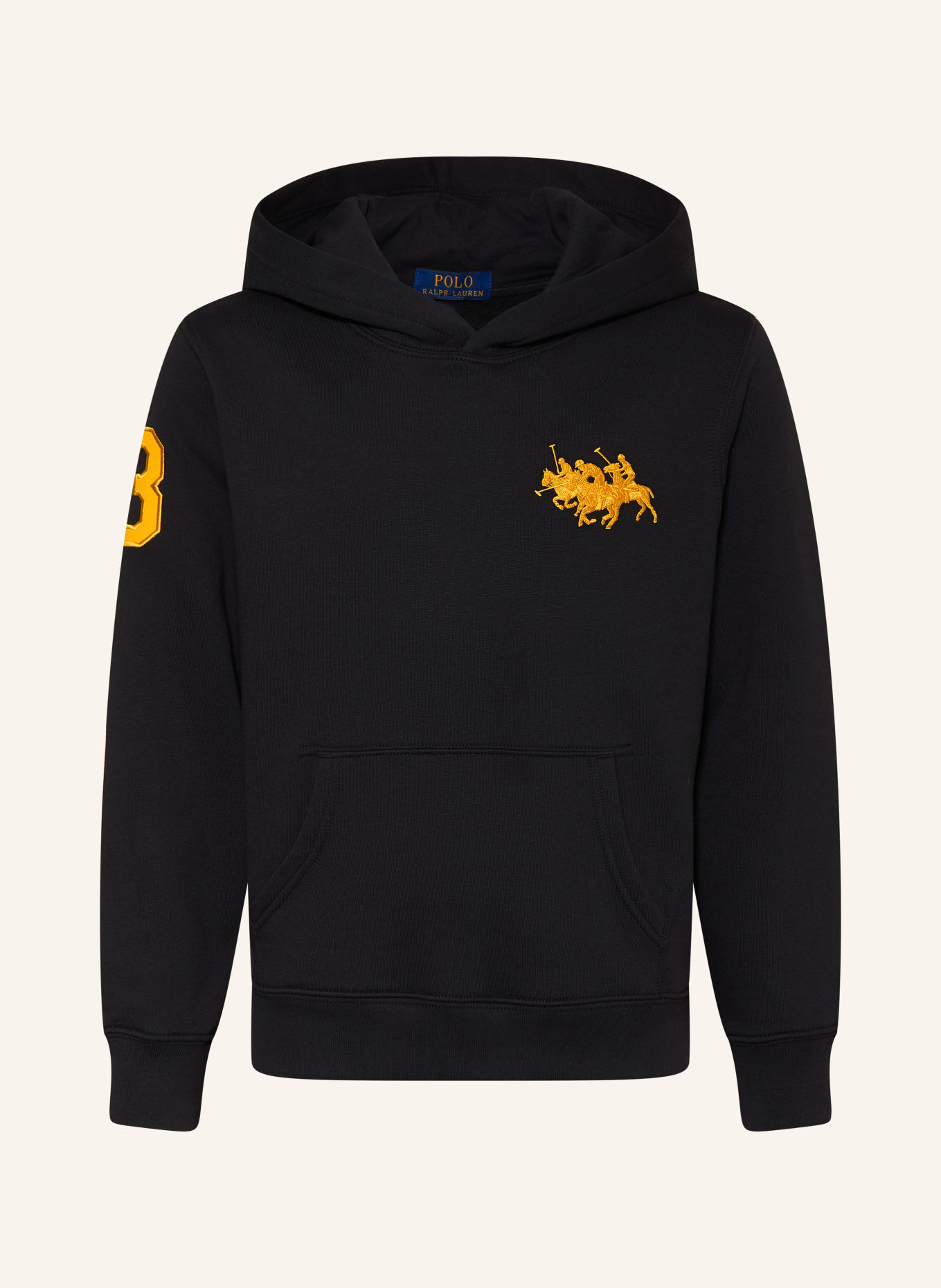POLO RALPH LAUREN Hoodie: SVART / MÖRKGUL