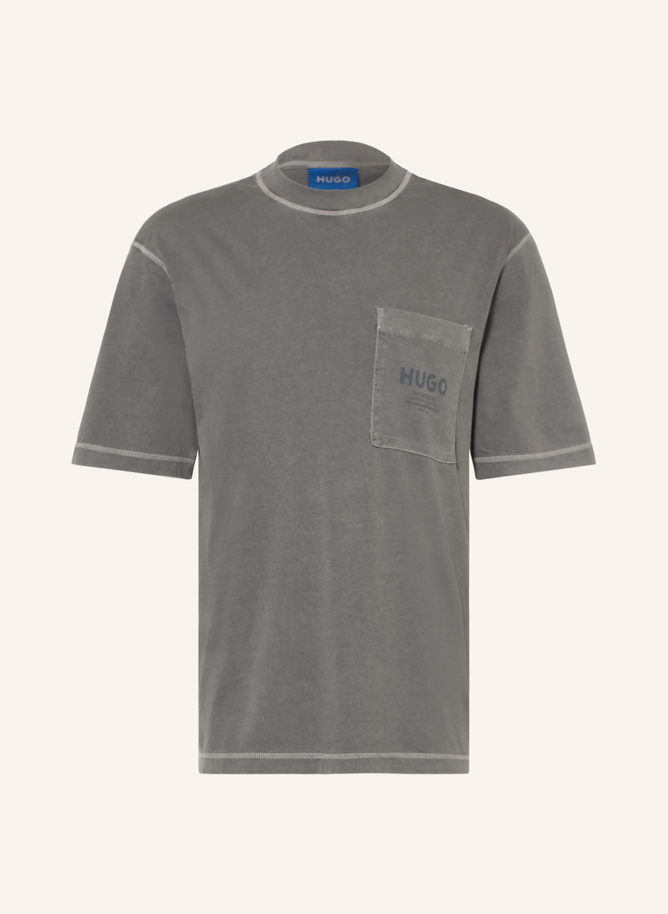 HUGO T-shirt NEVETE: DONKERGRIJS
