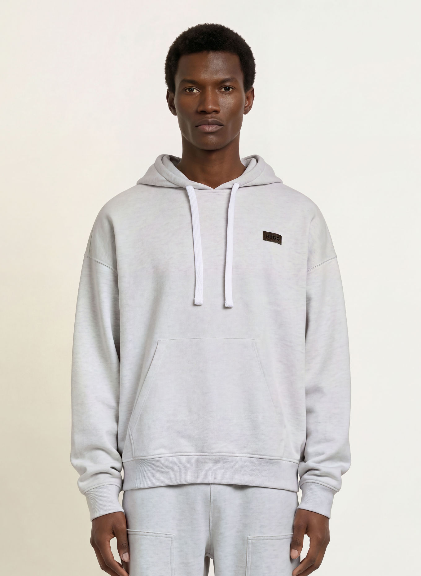 HUGO Hoodie NIMOSOD: LICHTGRIJS