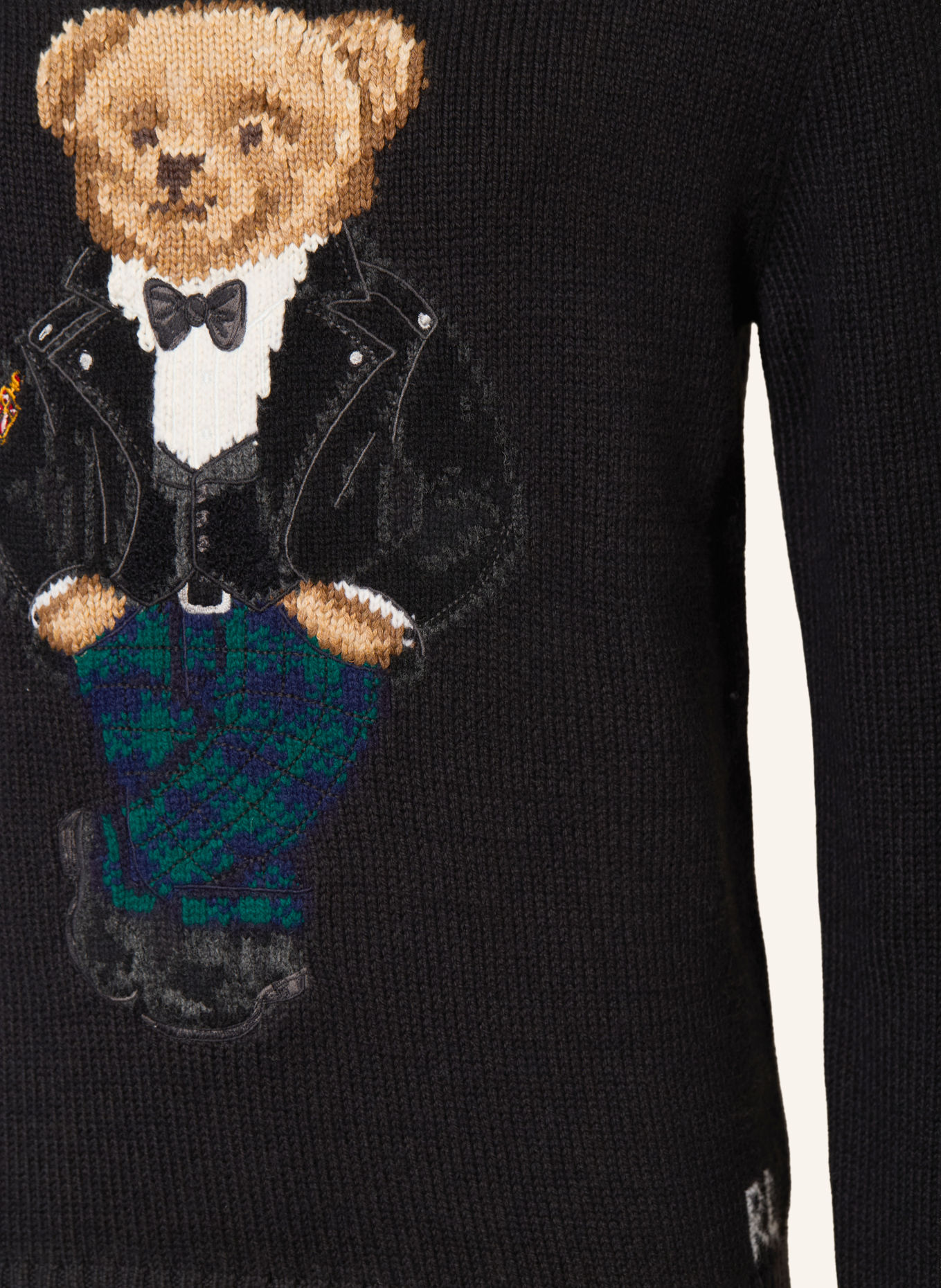 POLO RALPH LAUREN Svetry: ČERNÁ / SVĚTLE HNĚDÁ / BÍLÁ