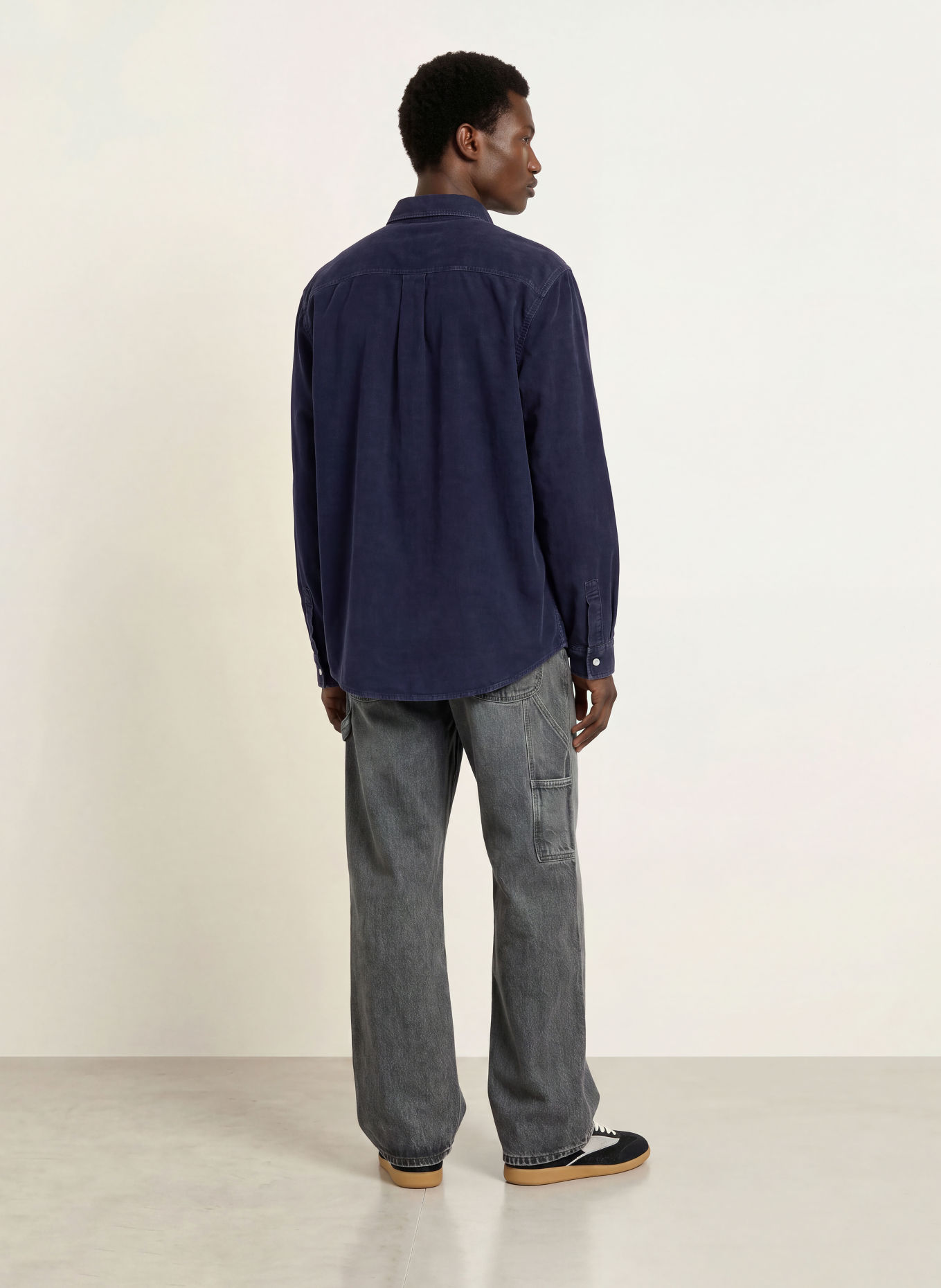 HUGO Cordhemd EBINO Comfort Fit: DUNKELBLAU