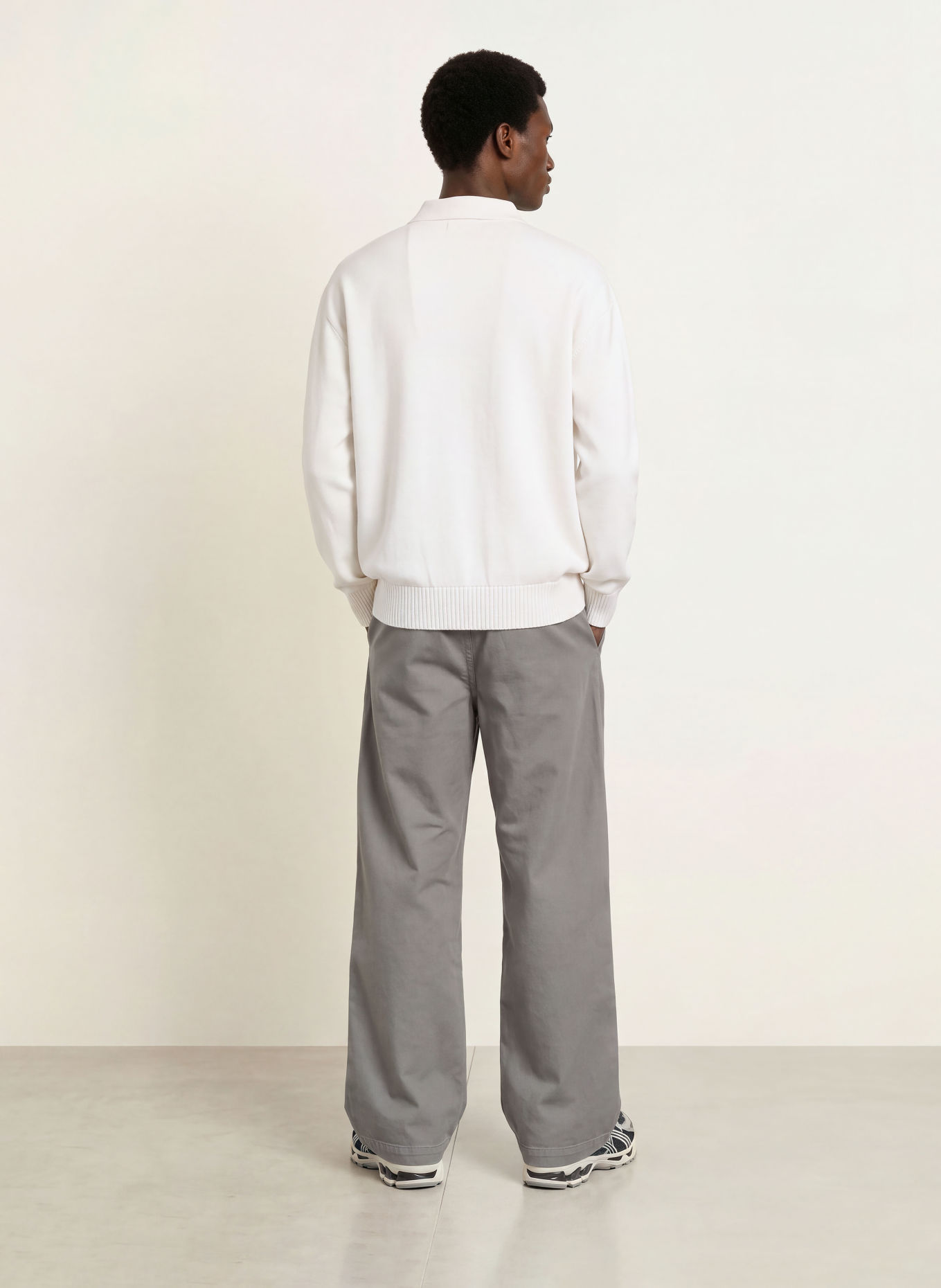 HUGO Polo en maille SAN PETTY, coupe oversize: CRÈME