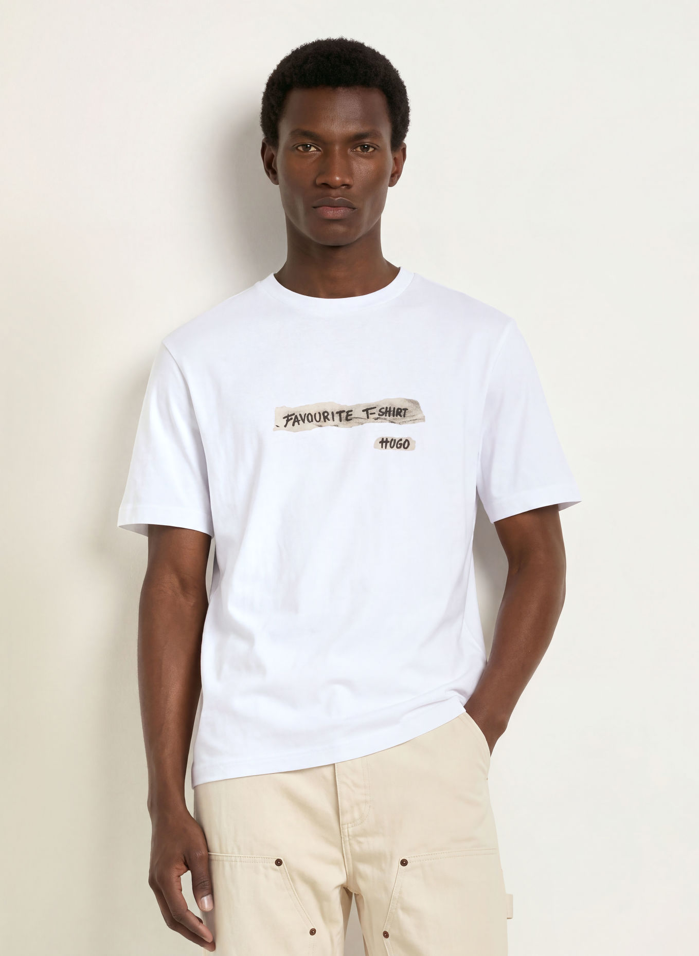 HUGO T-Shirt NAXTER: WEISS