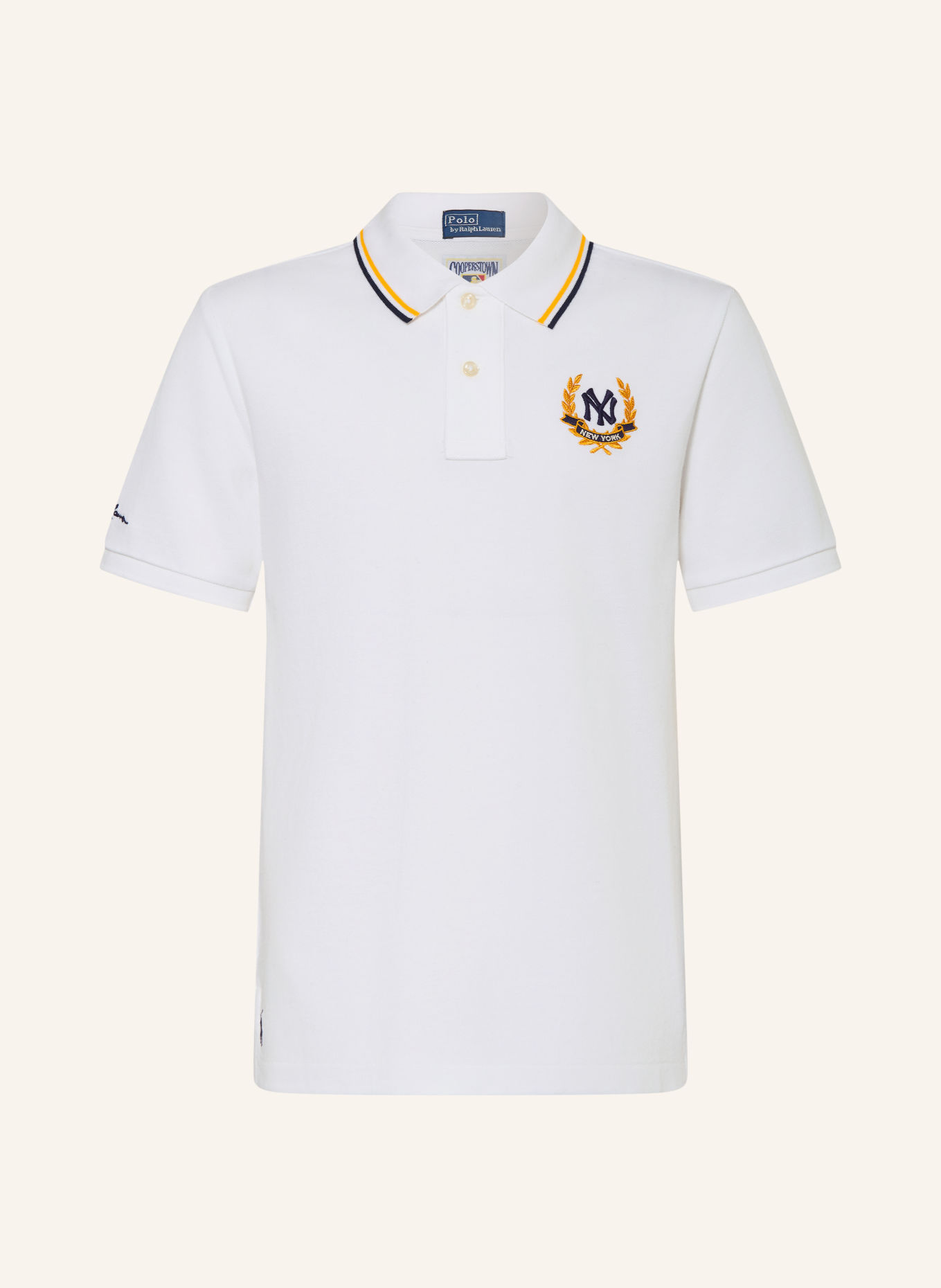POLO RALPH LAUREN Tricou polo din țesătură piqué: ALB / GALBEN ÎNCHIS / ALBASTRU ÎNCHIS