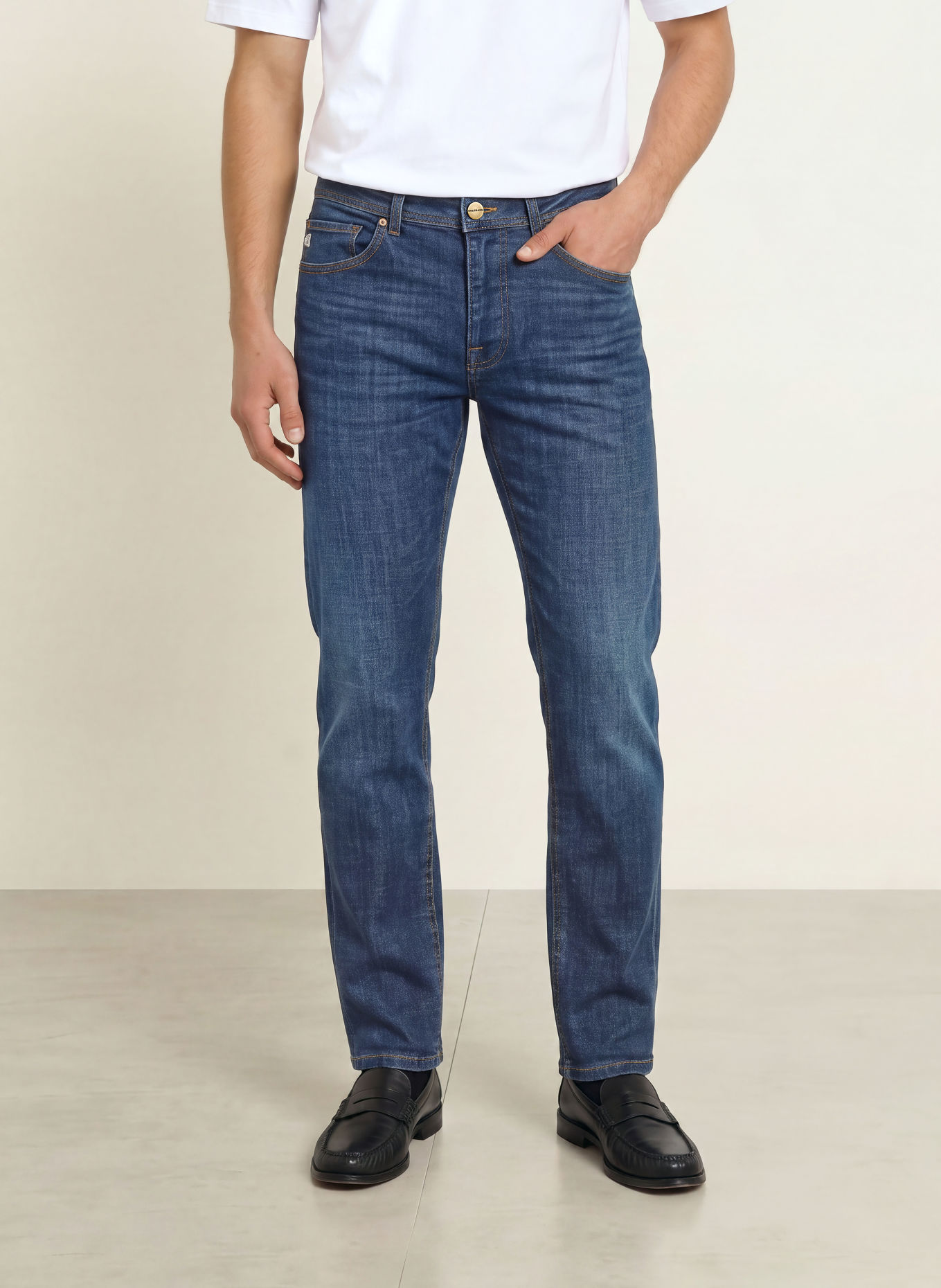 GOLDGARN DENIM Džíny U2 Tapered Fit: 1090 midblue