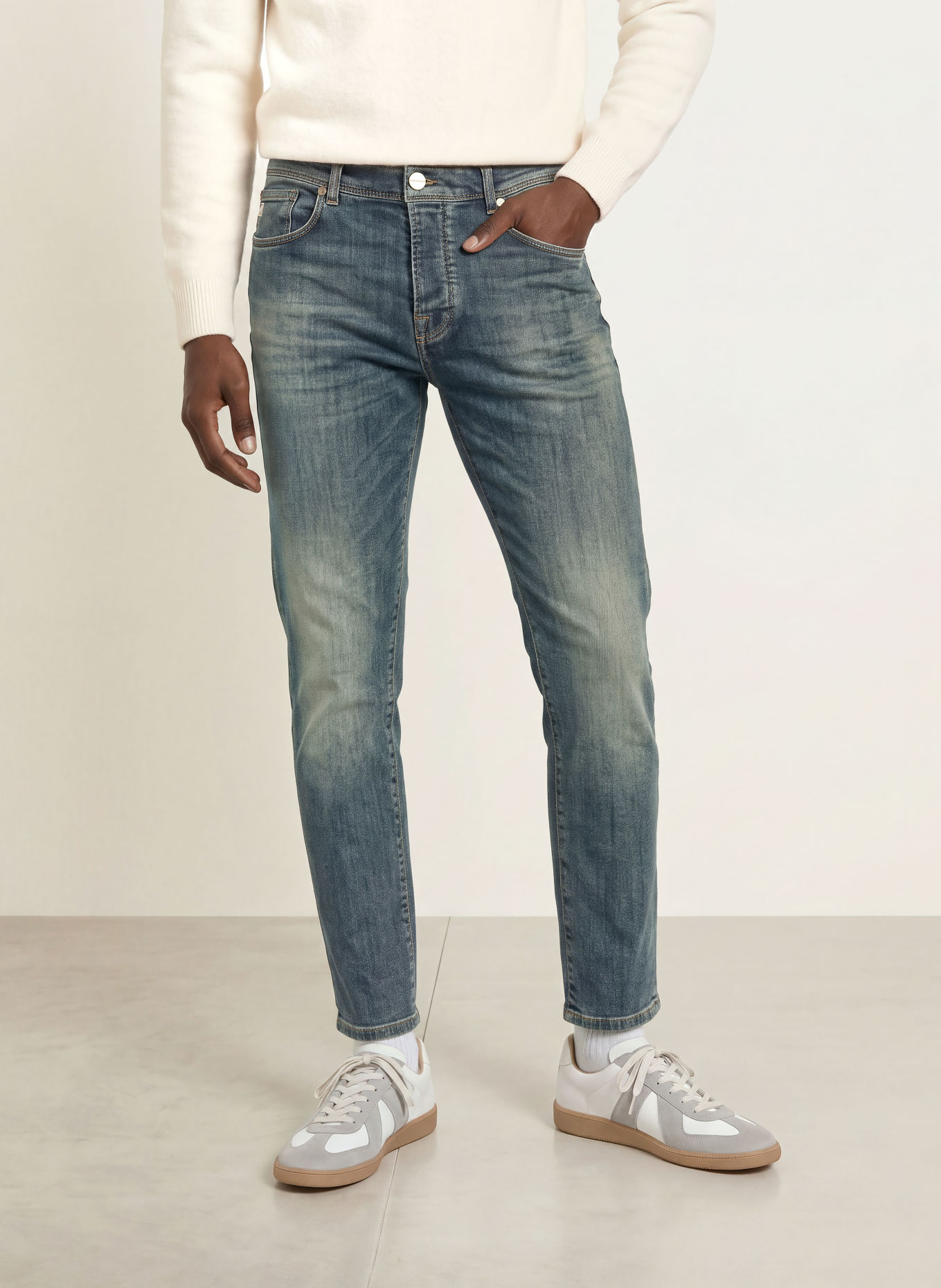GOLDGARN DENIM Džíny RHEINAU, volný střih, zkrácená délka: 1010 Vintageblue