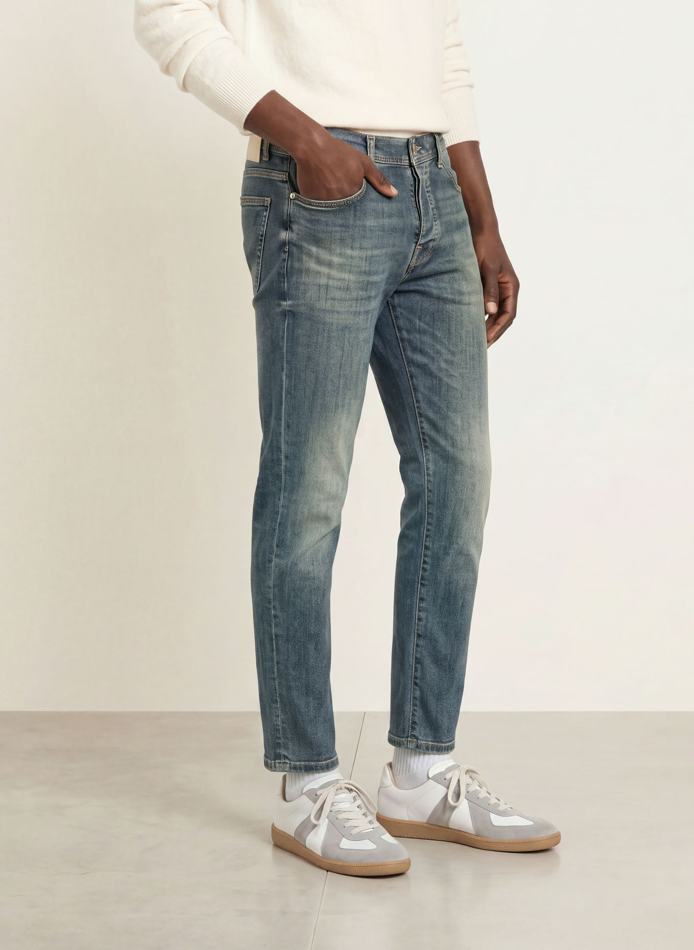 GOLDGARN DENIM Džíny RHEINAU, volný střih, zkrácená délka: 1010 Vintageblue