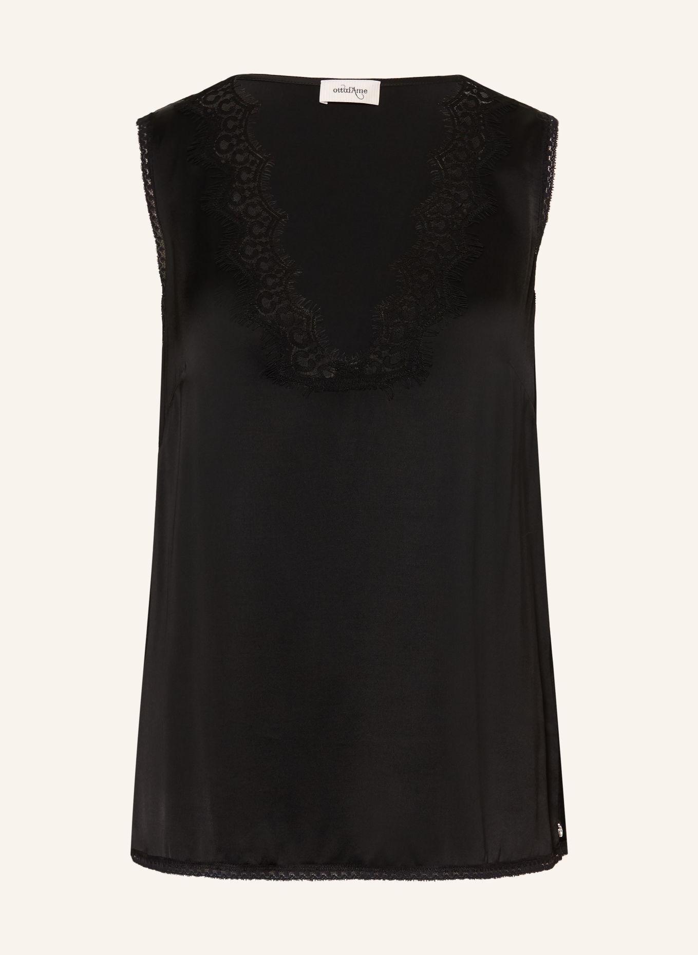 ottod'ame Satintop mit Spitze: SCHWARZ