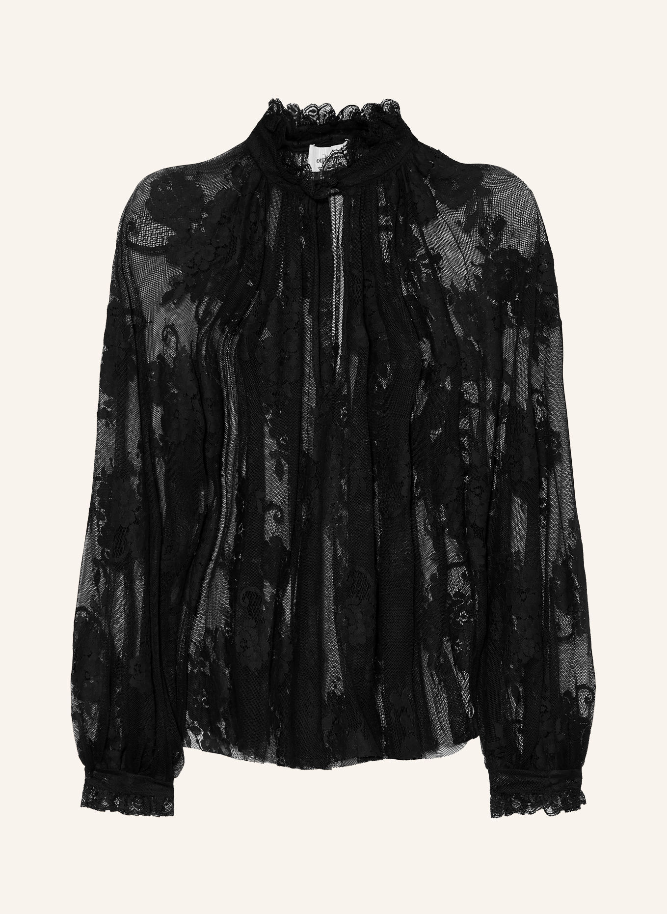 ottod'ame Chemisier en maille avec dentelle: NOIR