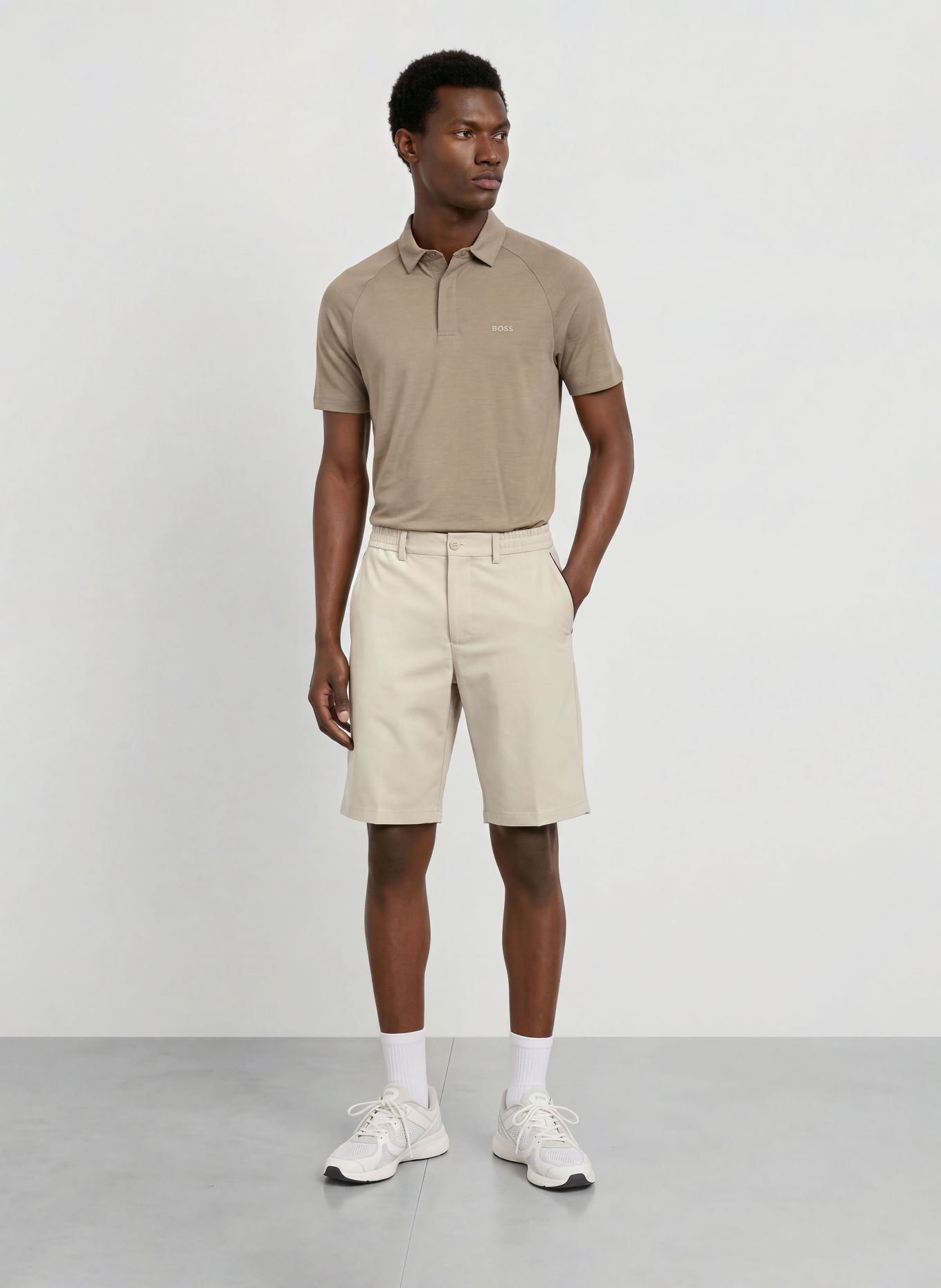 BOSS Funktions-Poloshirt: BRAUN
