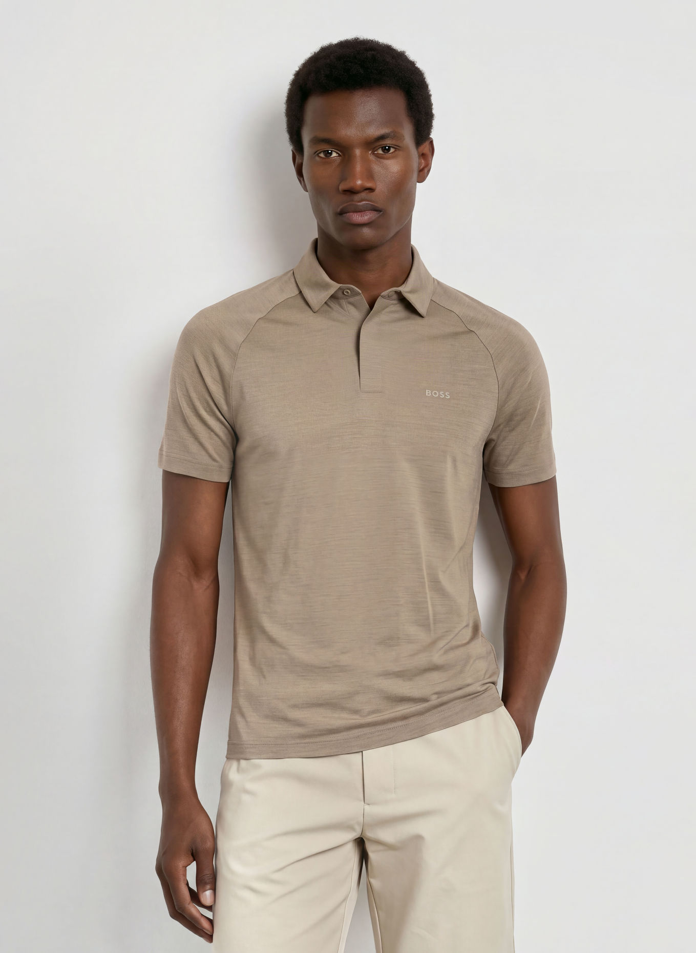 BOSS Funktions-Poloshirt: BRAUN