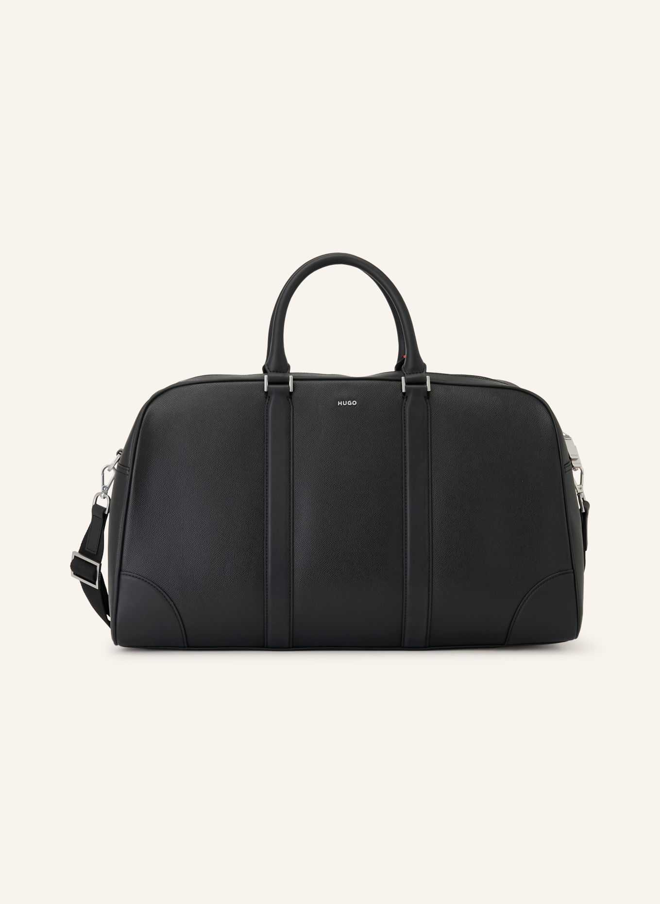 HUGO Weekender GO-BAG HOLDALL: SCHWARZ / SILBER