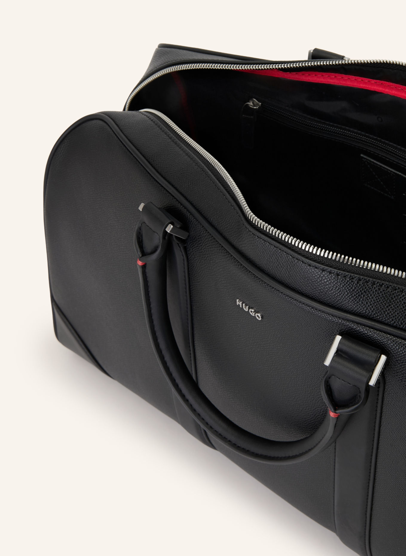 HUGO Weekender GO-BAG HOLDALL: SCHWARZ / SILBER