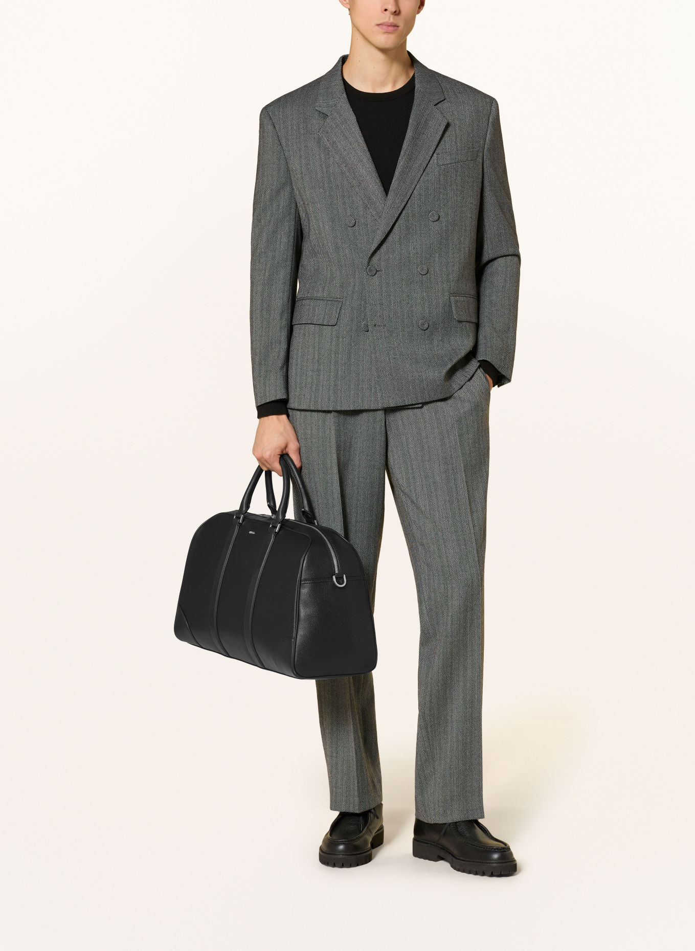HUGO Weekender GO-BAG HOLDALL: BLACK / SILVER