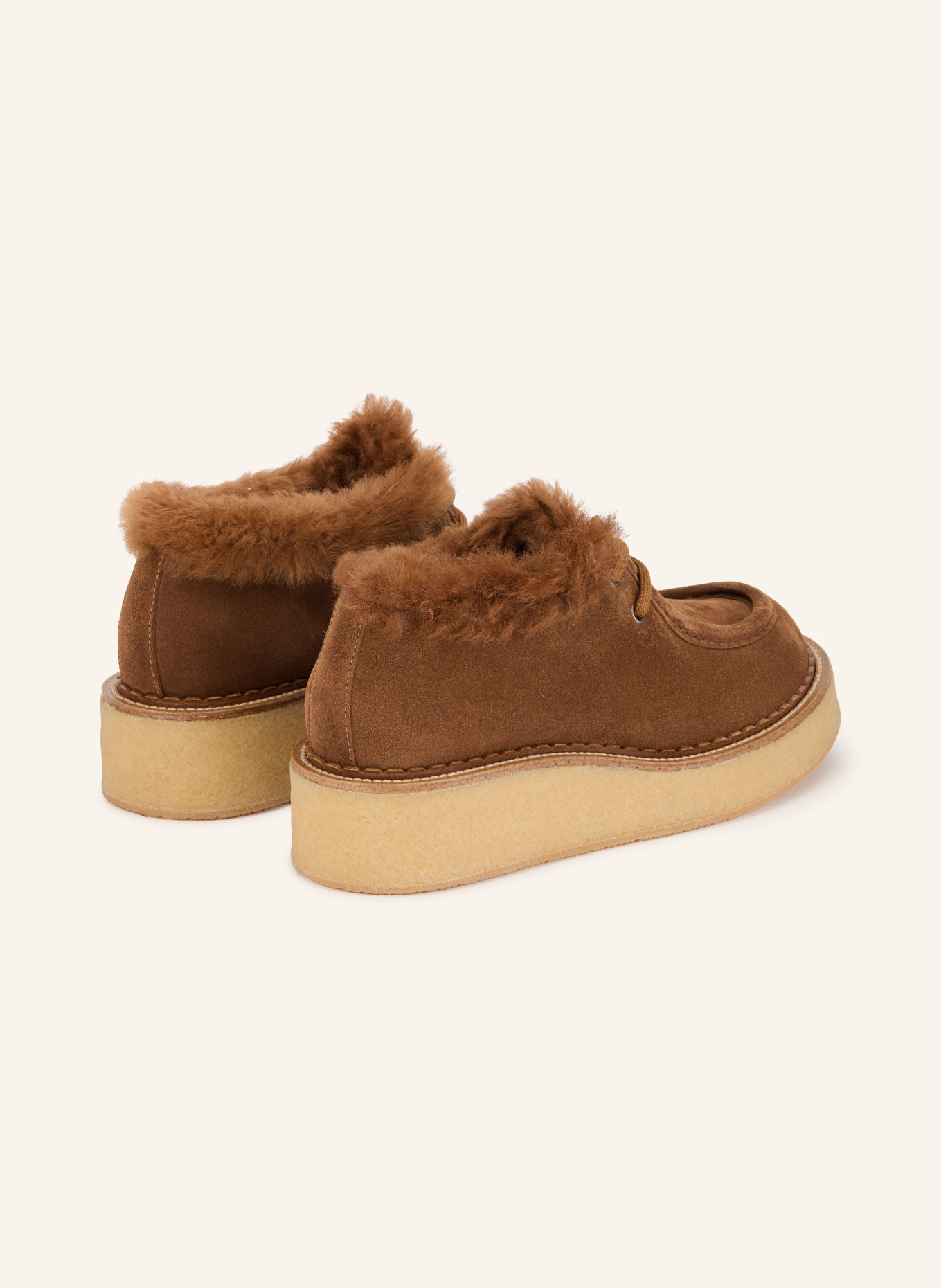 AGL LINFA-Veterboots met veters: BRUIN