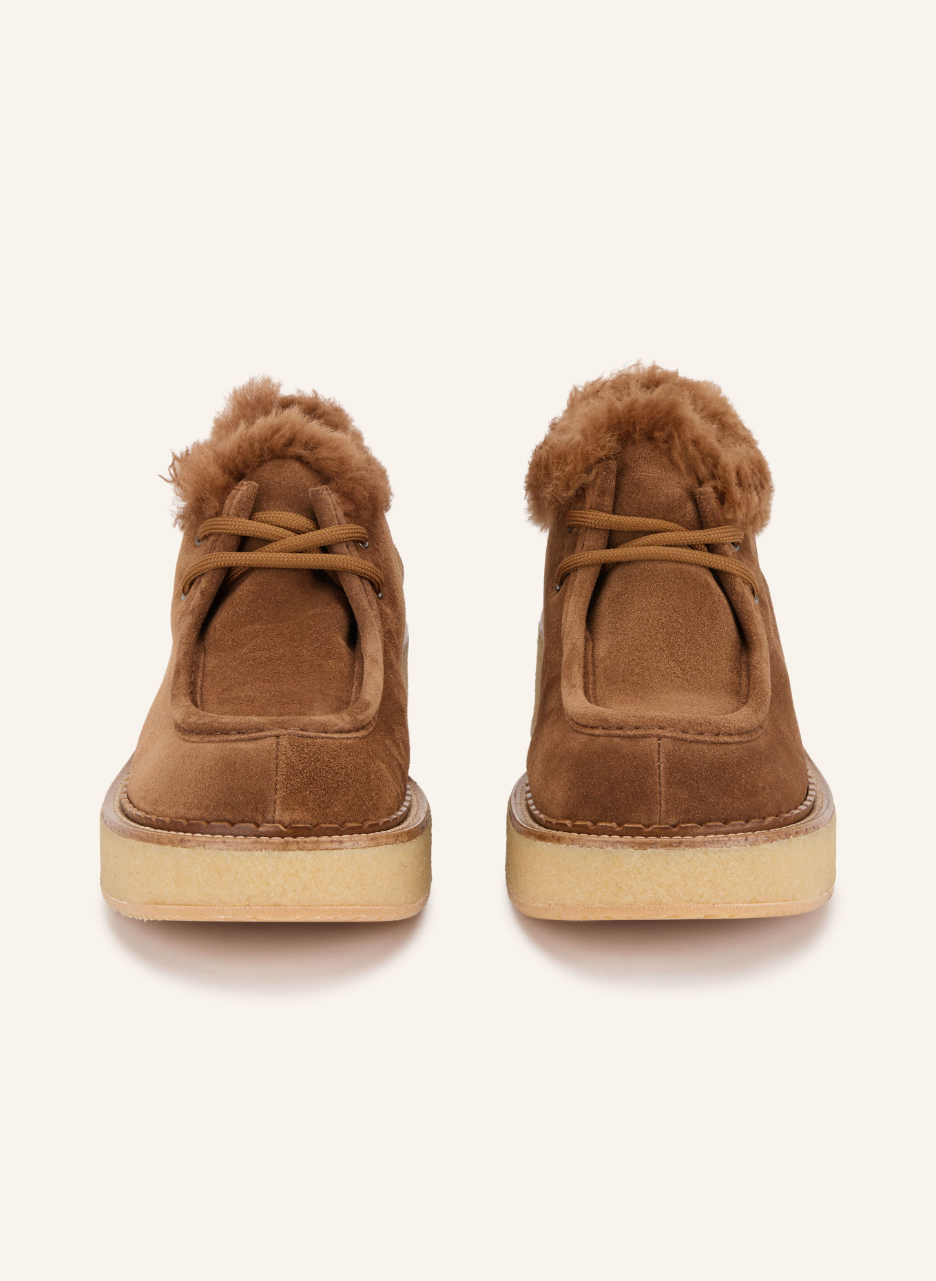 AGL LINFA-Veterboots met veters: BRUIN
