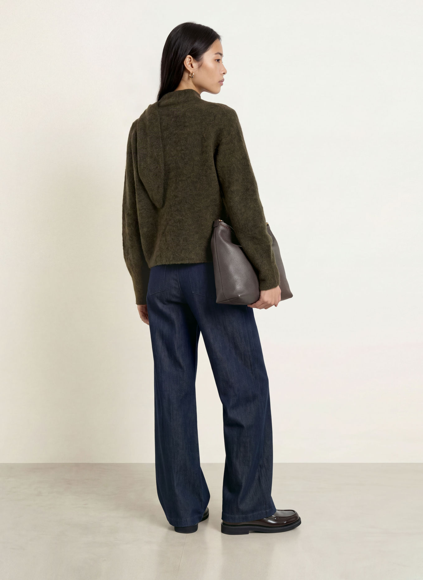 CINQUE Pullover CIBRUMO mit Alpaka und Schluppe: DUNKELGRÜN
