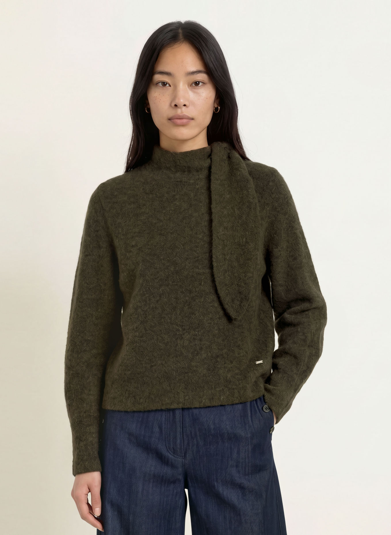 CINQUE Pullover CIBRUMO mit Alpaka und Schluppe: DUNKELGRÜN