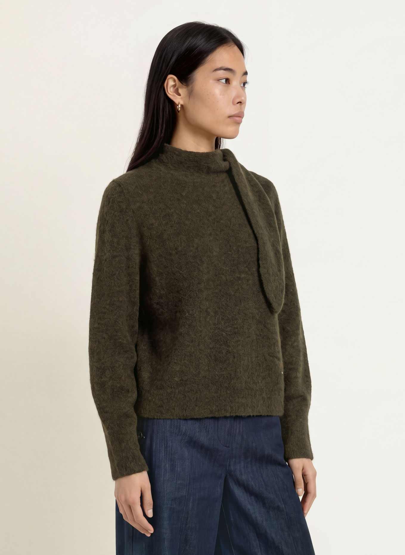 CINQUE Pullover CIBRUMO mit Alpaka und Schluppe: DUNKELGRÜN