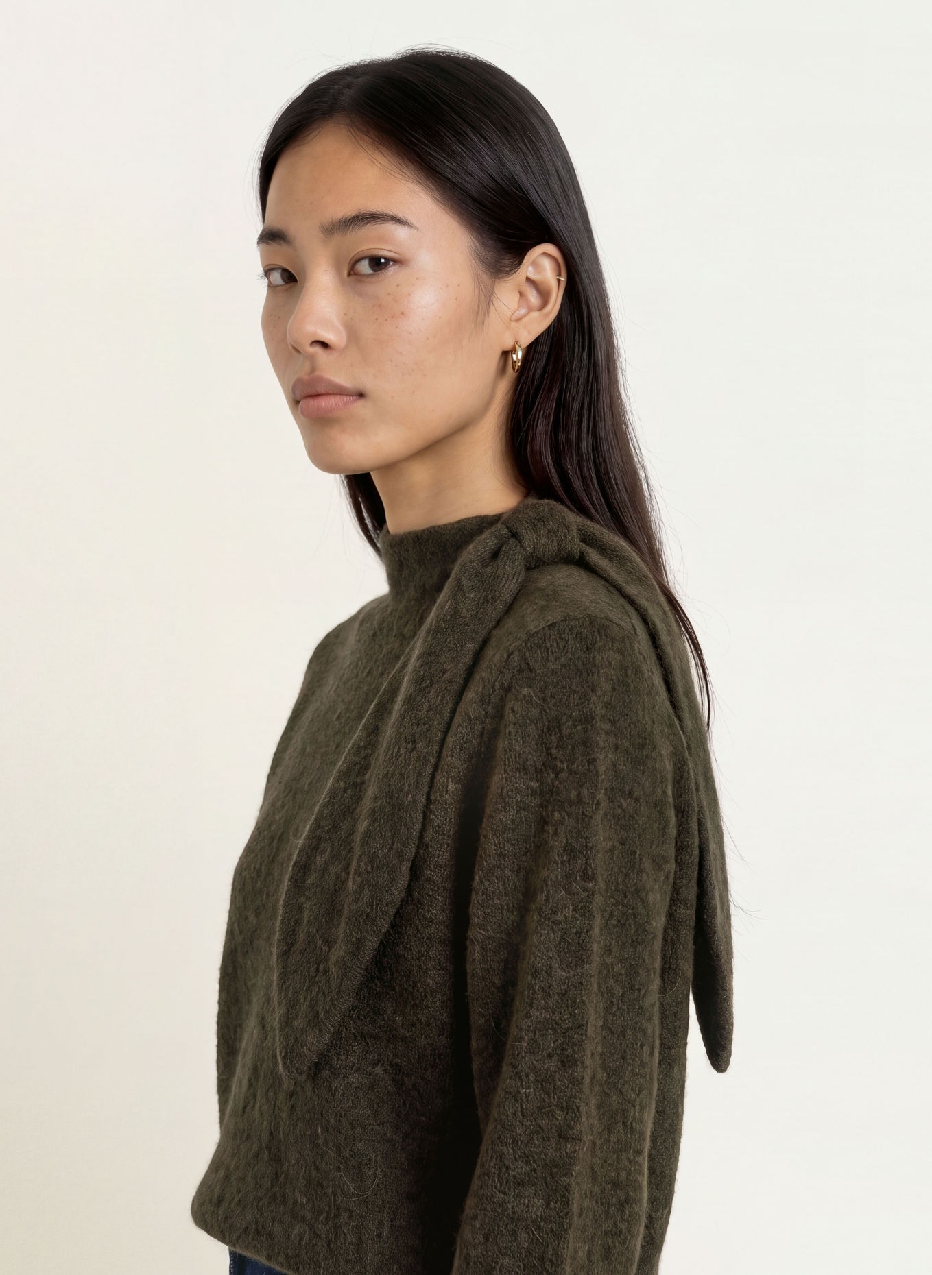 CINQUE Pullover CIBRUMO mit Alpaka und Schluppe: DUNKELGRÜN